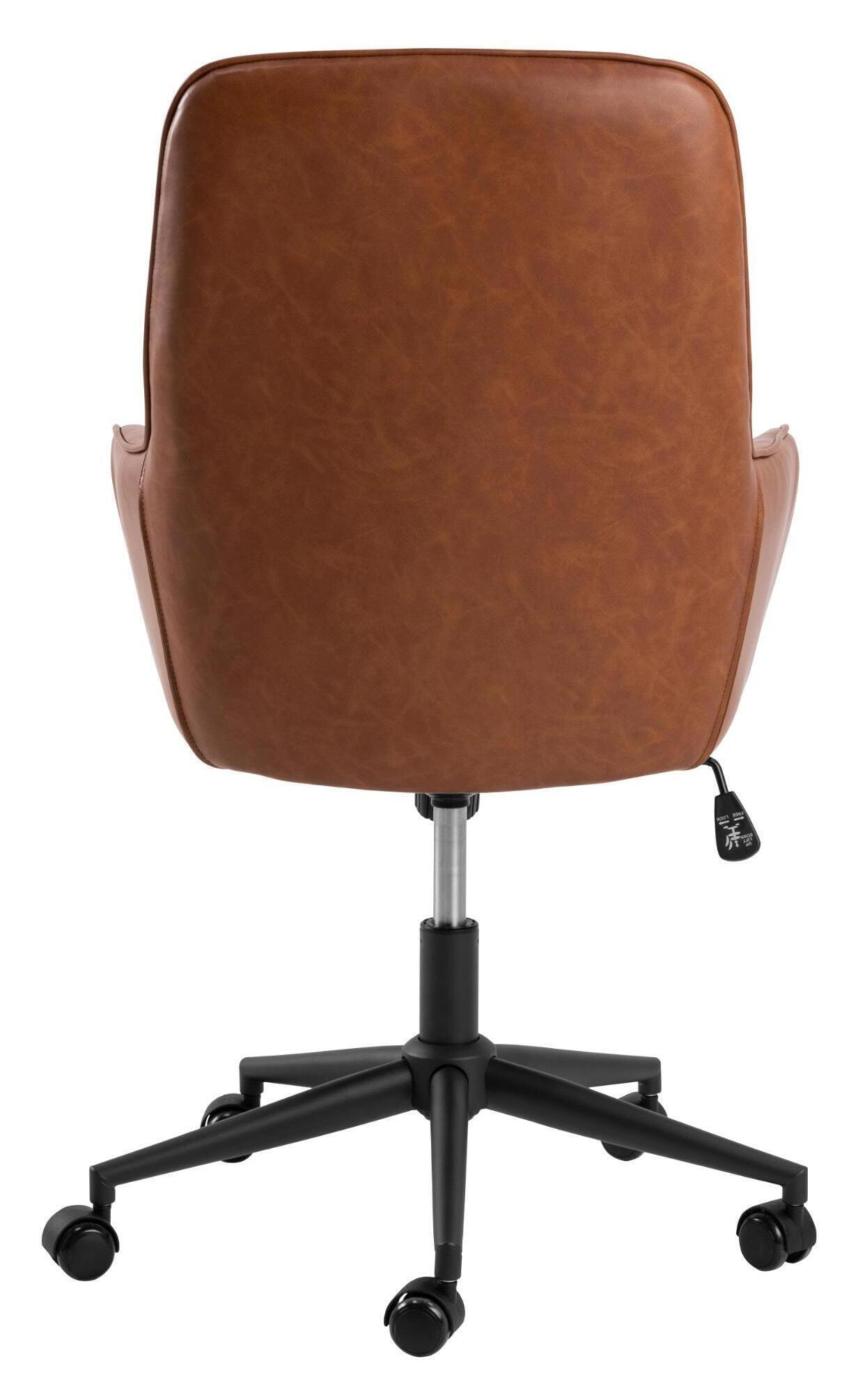 Bendt Bureaustoel 'Joellyn' PU leer, kleur Bruin