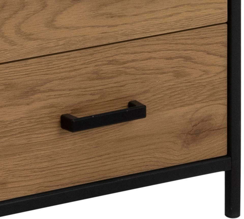 Bendt Wandrek 'Holger' Met 2 lades, Eiken en metaal, 185 x 42cm