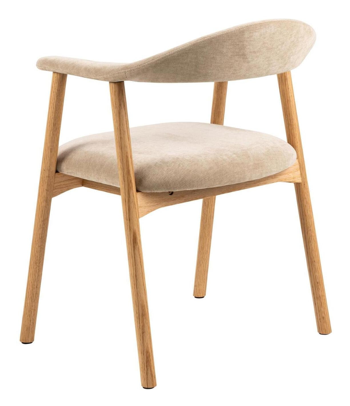 Bendt Eetkamerstoel 'Gerado' Eikenhout en chenille, kleur Beige