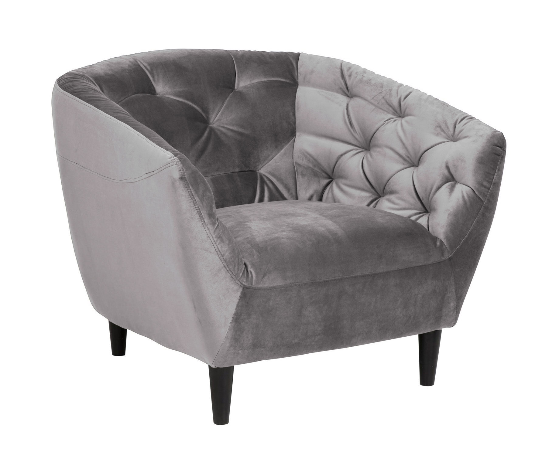 Fauteuil 'Loes' Velvet, kleur donkergrijs