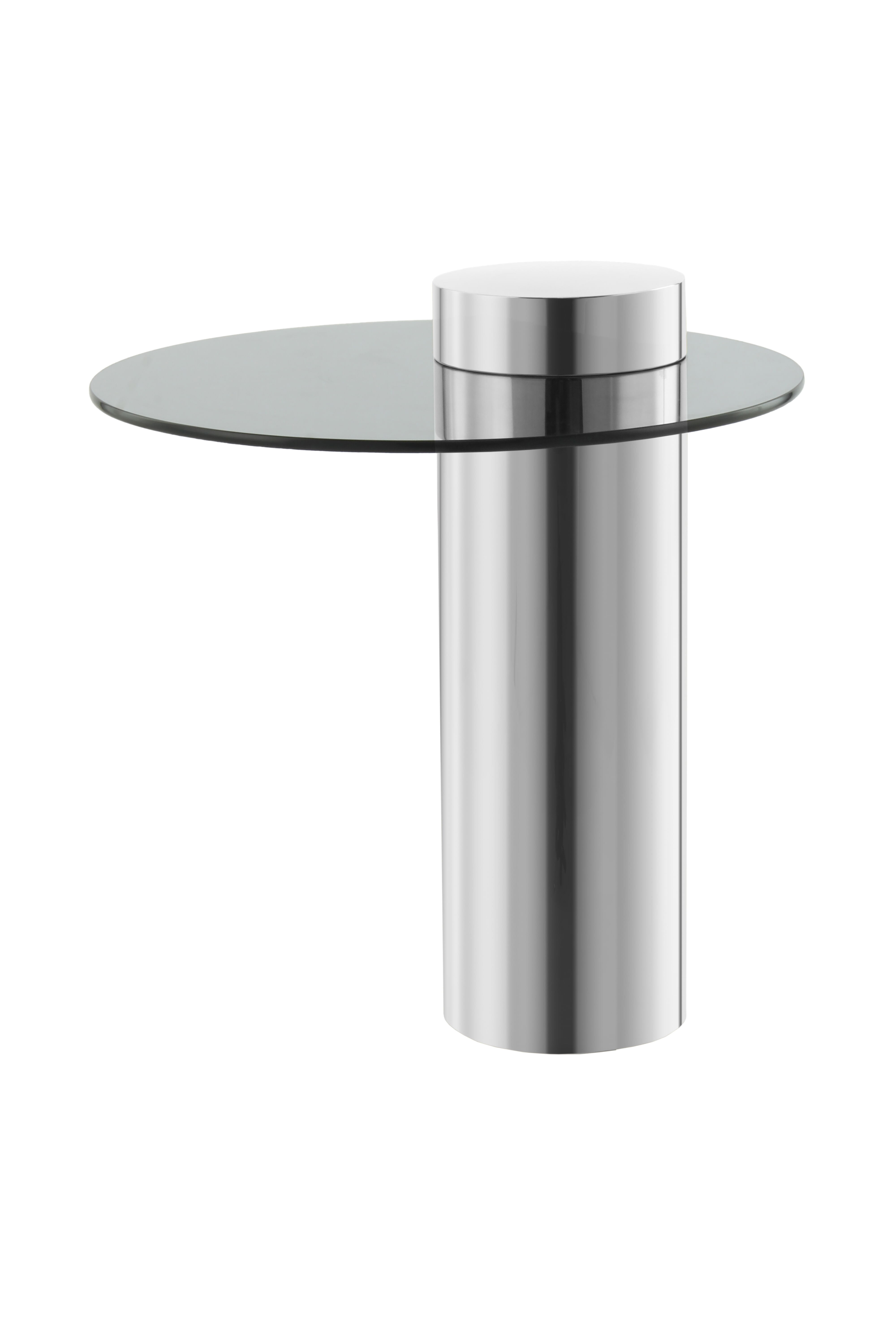 Kayoom Bijzettafel 'Ontario' 46cm, kleur zilver / donker glas Kayoom Bijzettafel 'Ontario' 46cm, kleur zilver / donker glas