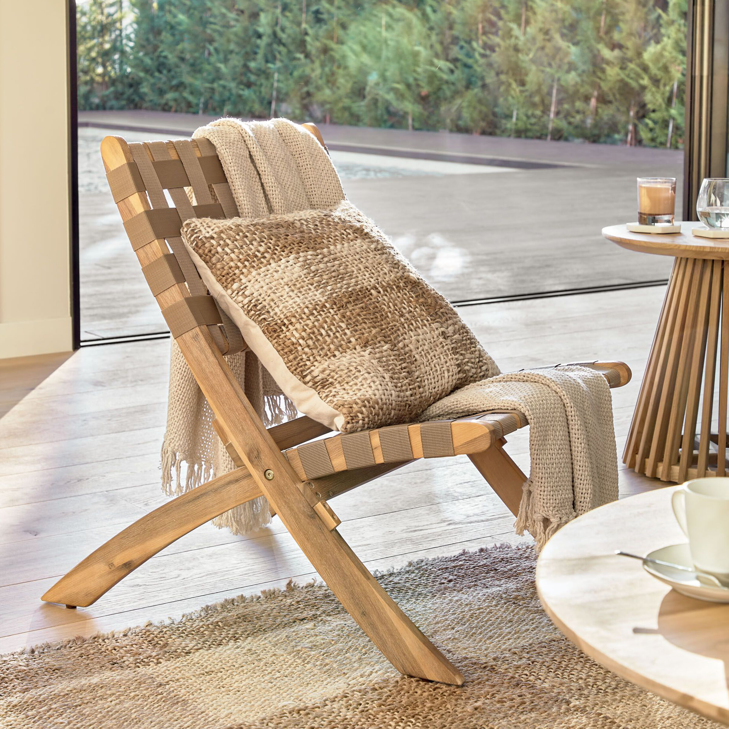 Kave Home Fauteuil 'Chabeli' Acaciahout