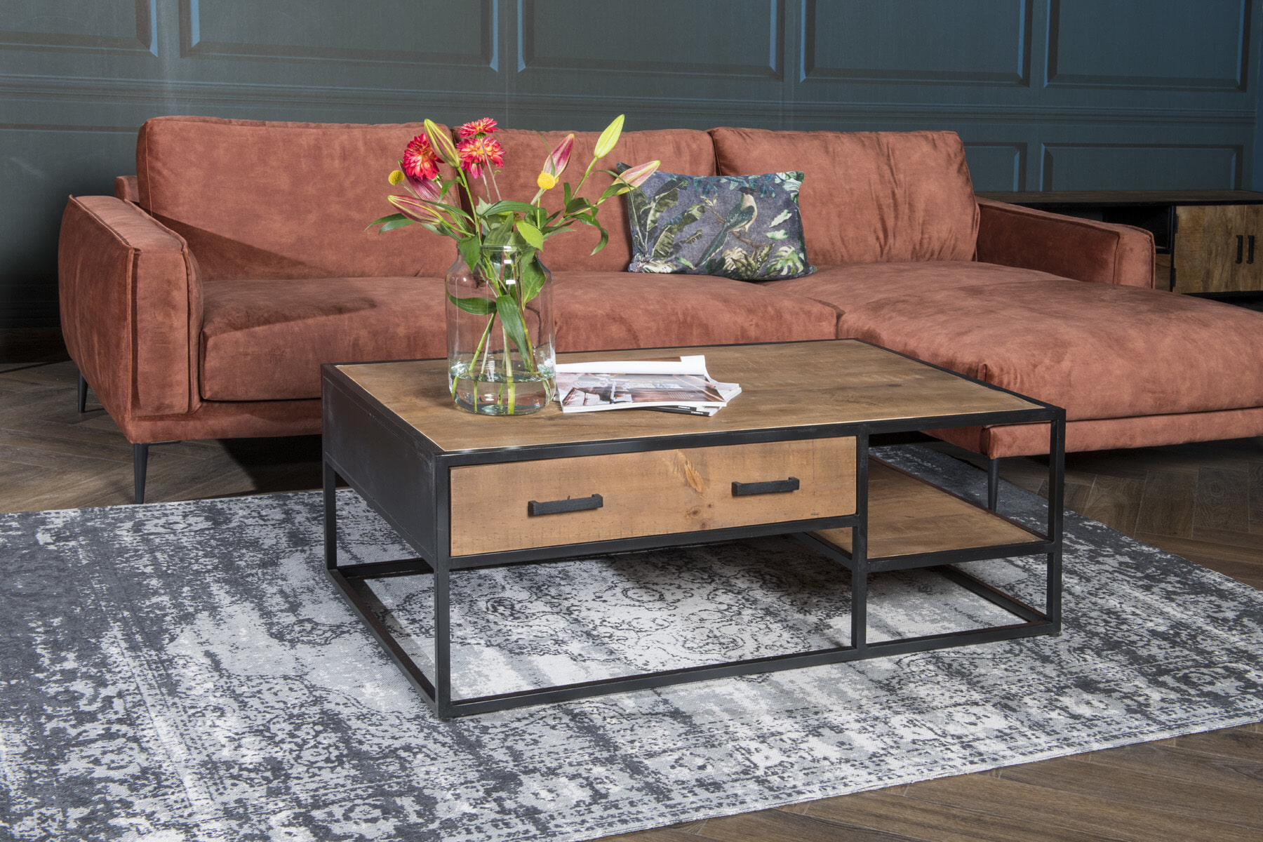 Livingfurn Salontafel 'Sturdy' kleur Naturel, 120 x 70cm