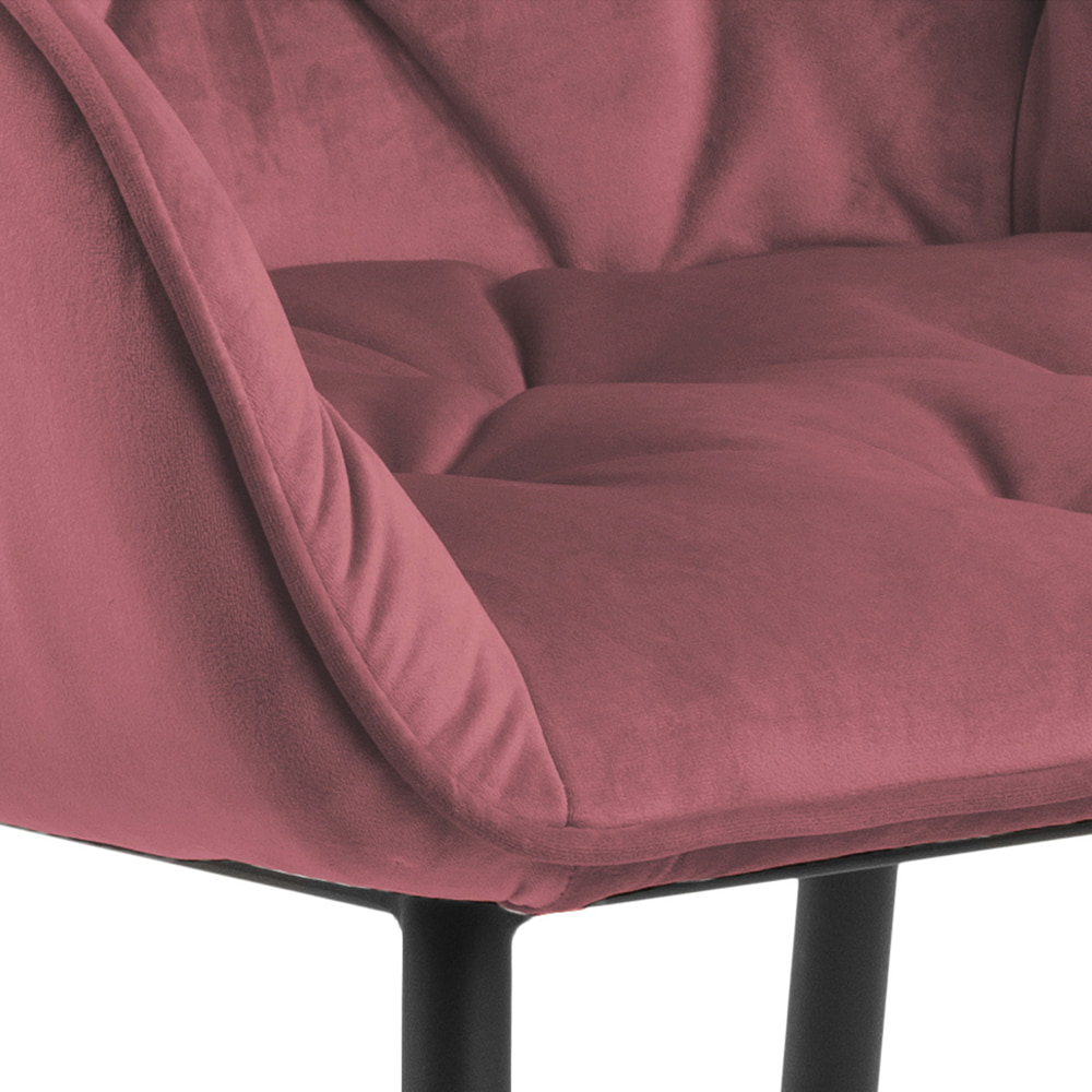 Bendt Eetkamerstoel 'Loren' Velvet, kleur Roze