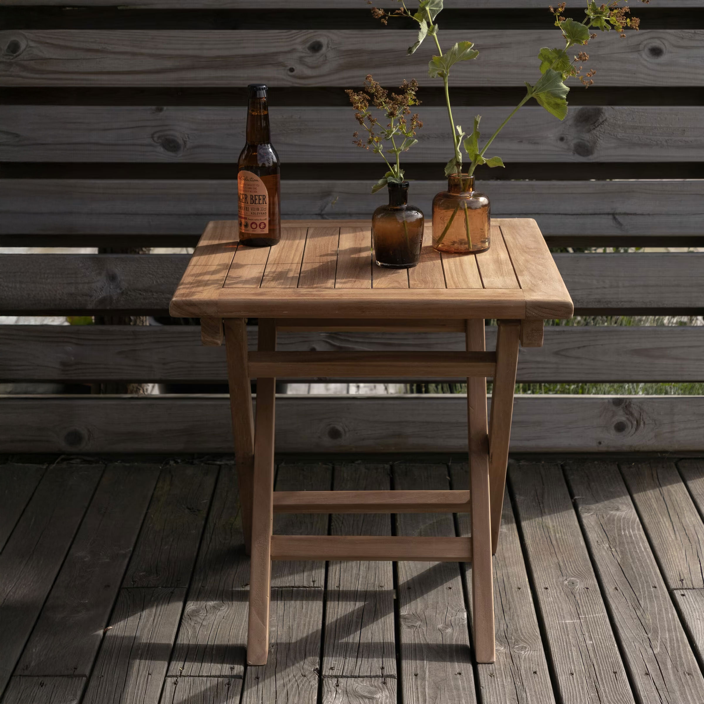 Nohr Outdoor Bijzettafel Amberia Teakhout, 50 x 50cm - Bruin - Vierkant