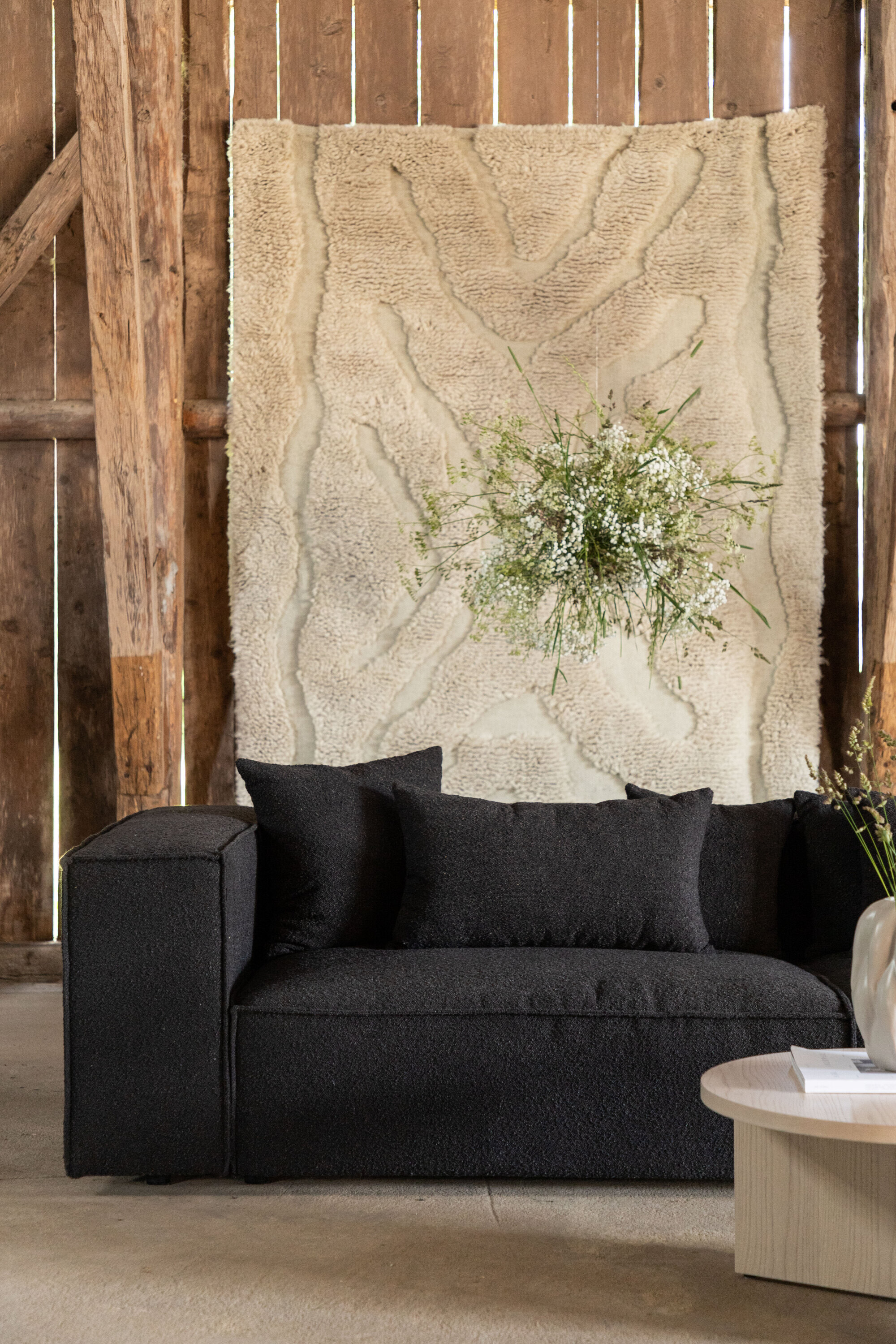 Nohr 3-zits Bank 'Yulonda' Bouclé, kleur Zwart