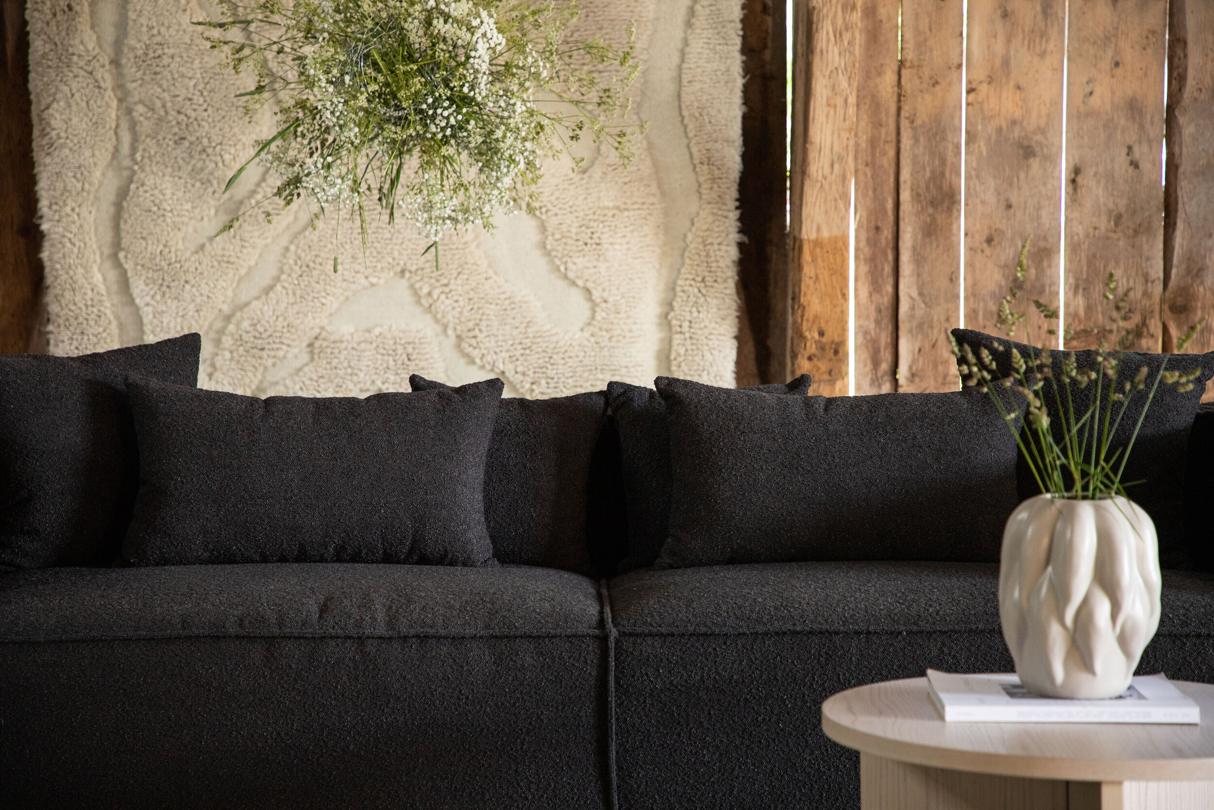 Nohr 3-zits Bank 'Yulonda' Bouclé, kleur Zwart