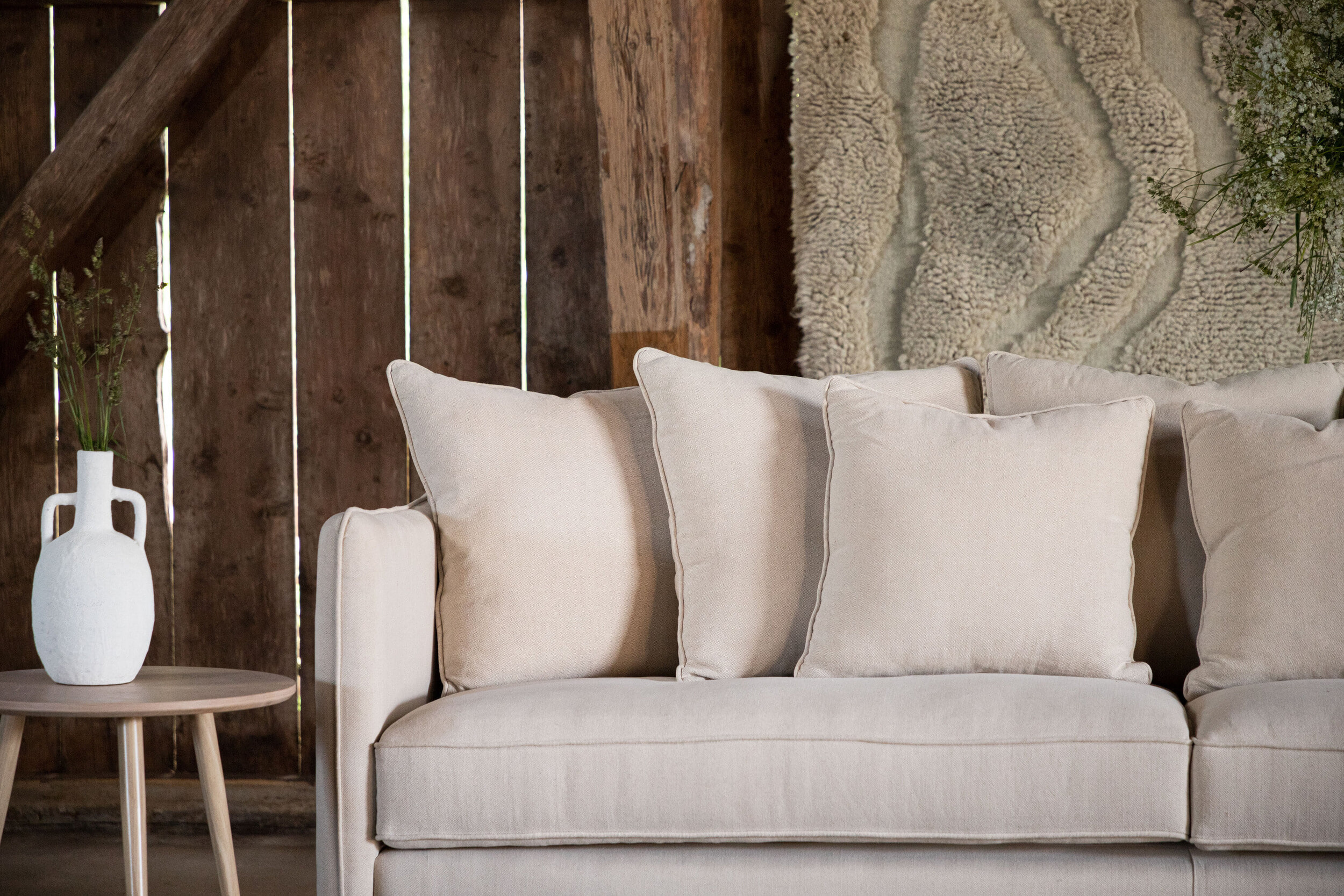 Nohr 3-zits Bank 'Nghia' 240cm Linnen, kleur Beige