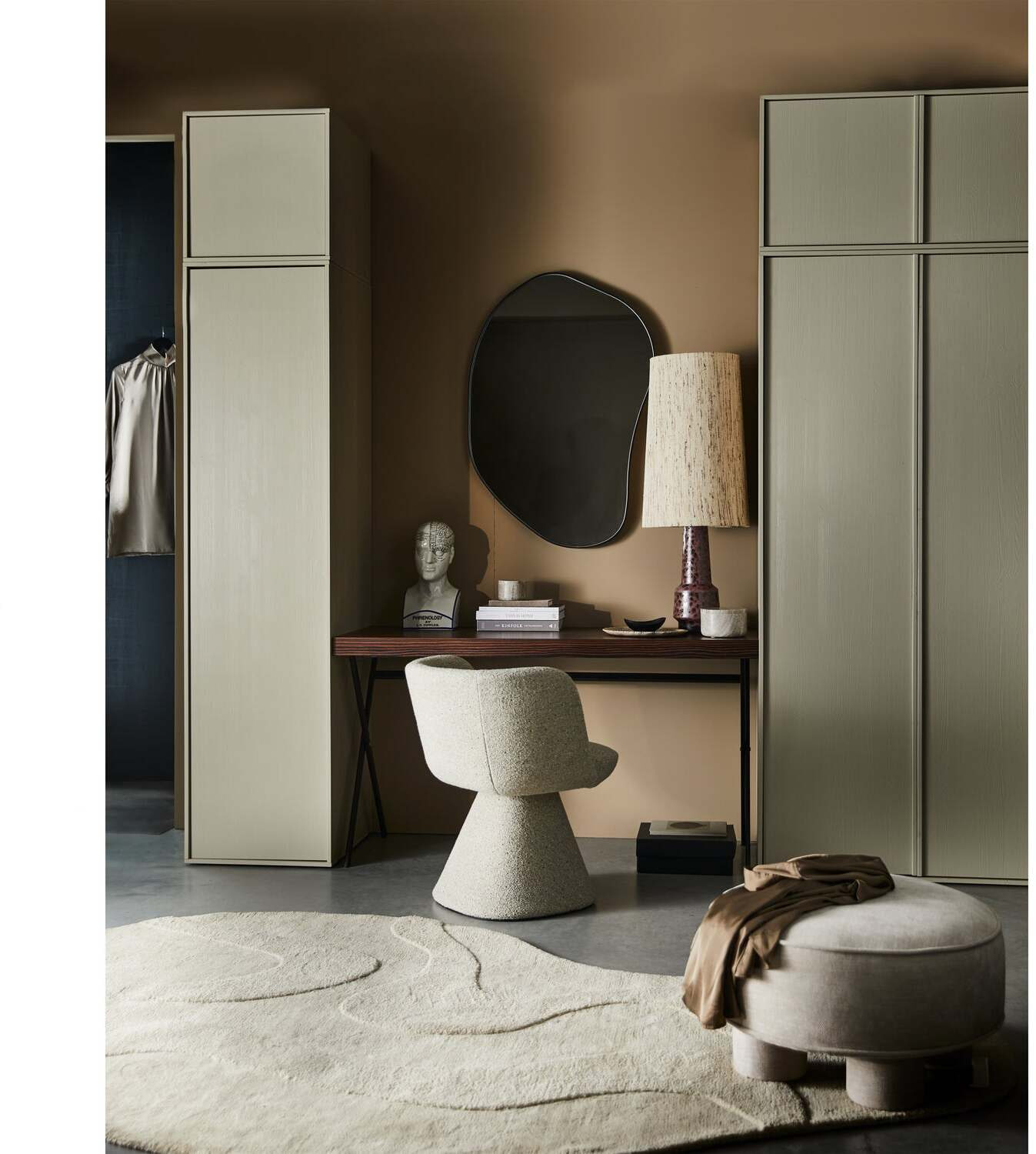WOOOD Organische Spiegel 'Romee' 100 x 70cm, kleur Zwart