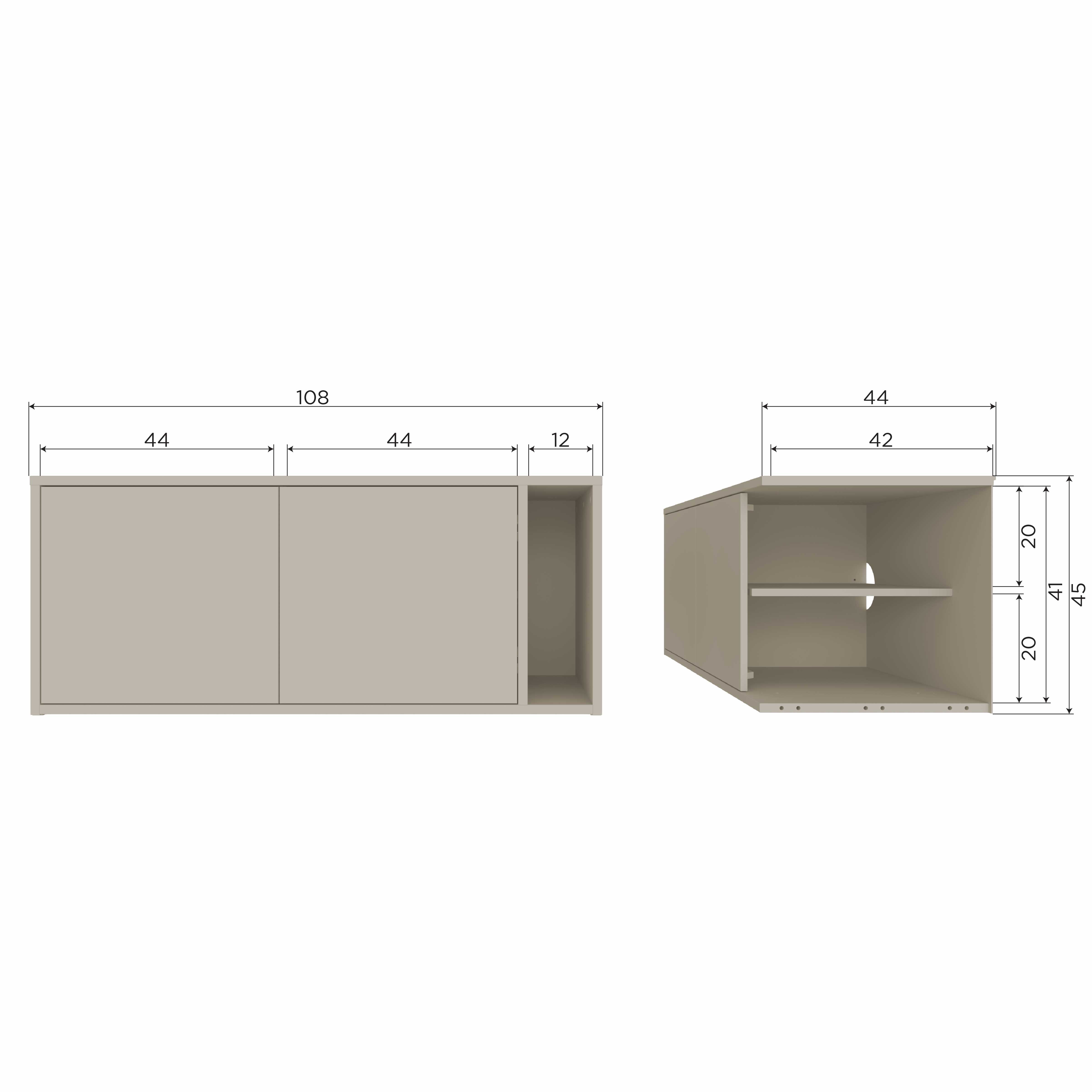 vtwonen TV-meubel 'Settle Down' Grenenhout, 108cm, kleur Dust