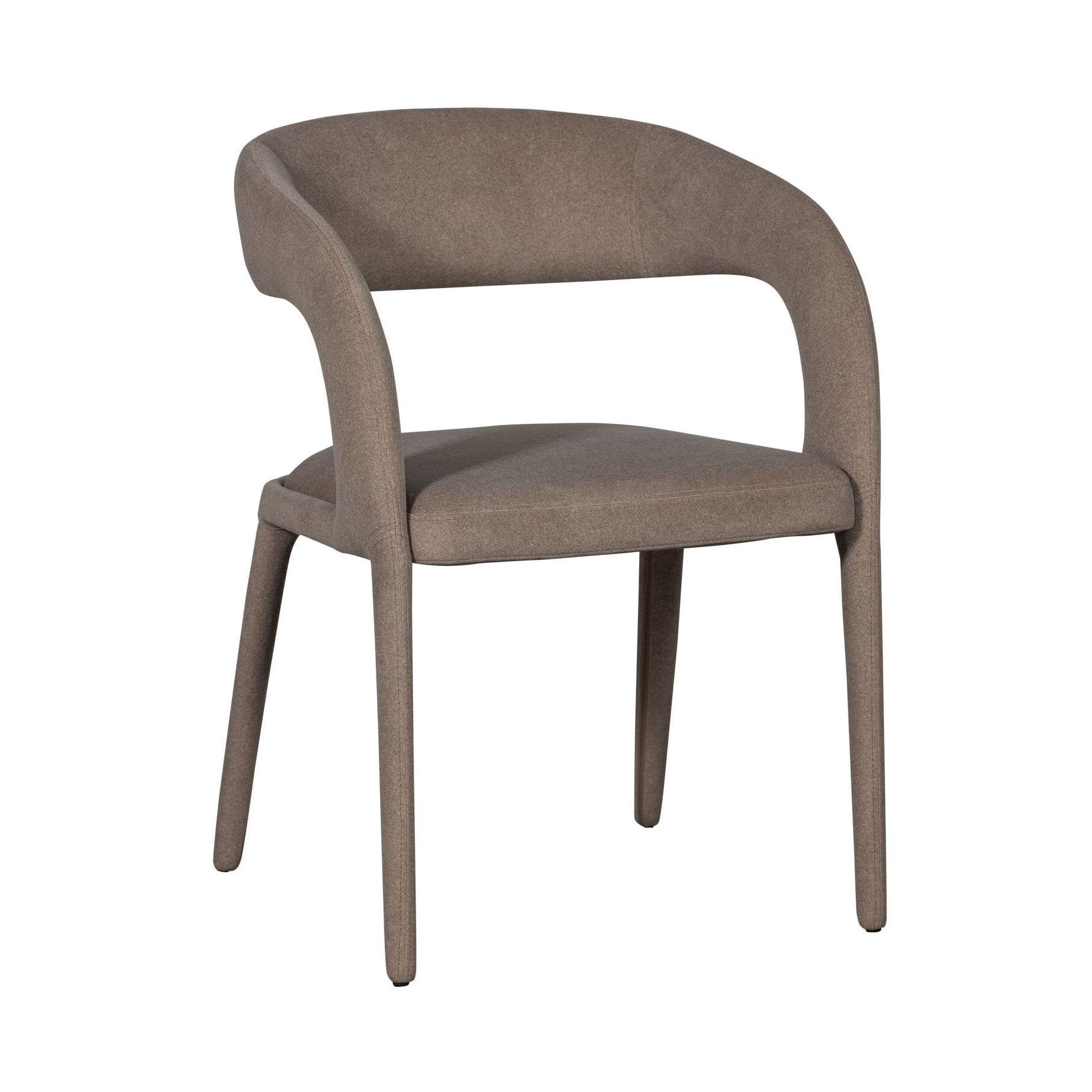 vtwonen Eetkamerstoel Arms Vilt look - Bruin