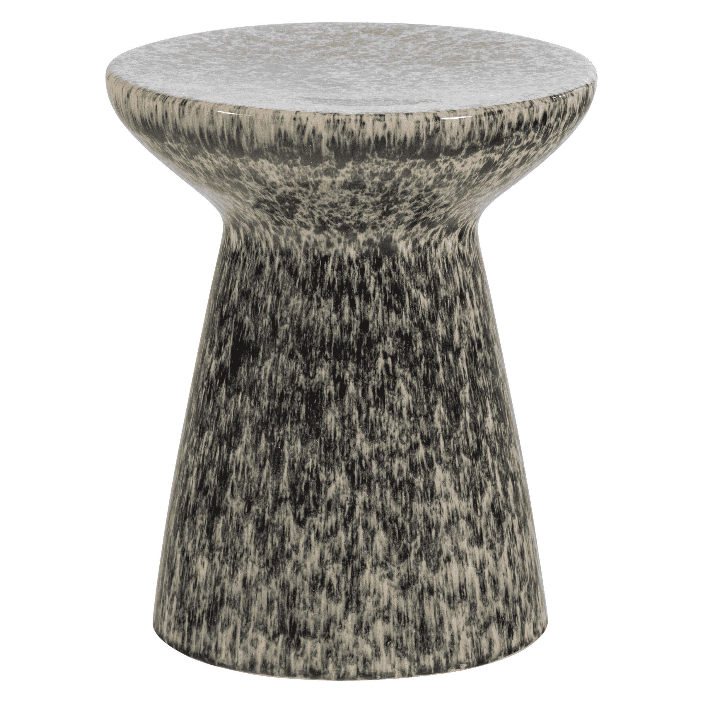 vtwonen Ronde Bijzettafel Fleck Keramiek - Donkergrijs