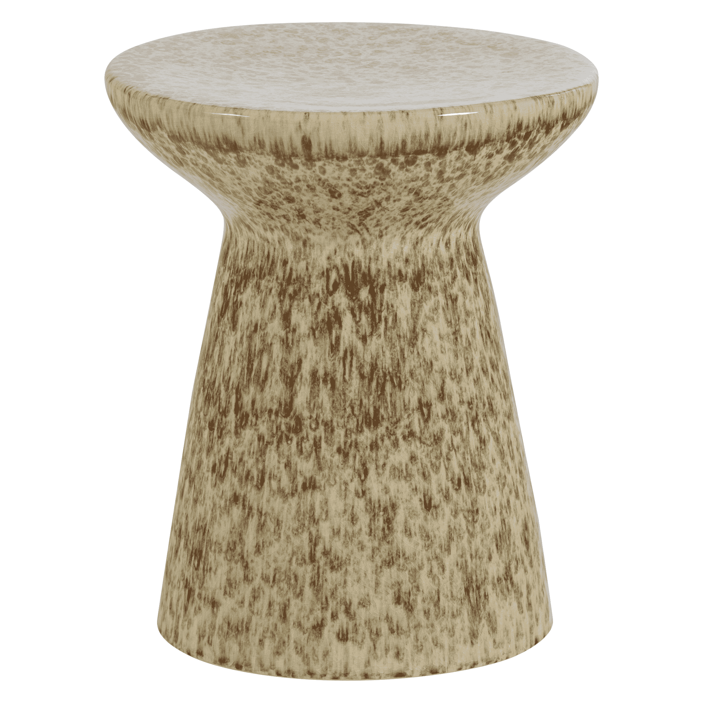 vtwonen Ronde Bijzettafel 'Fleck' Keramiek, kleur Lichtbruin