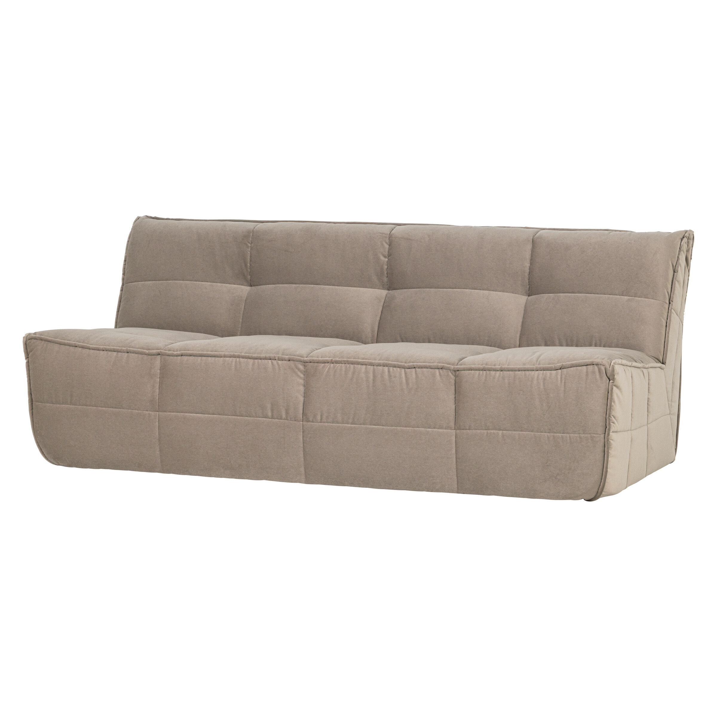 vtwonen 3-zits Bank 'Cluster' Velvet, 204cm, kleur Warm Taupe