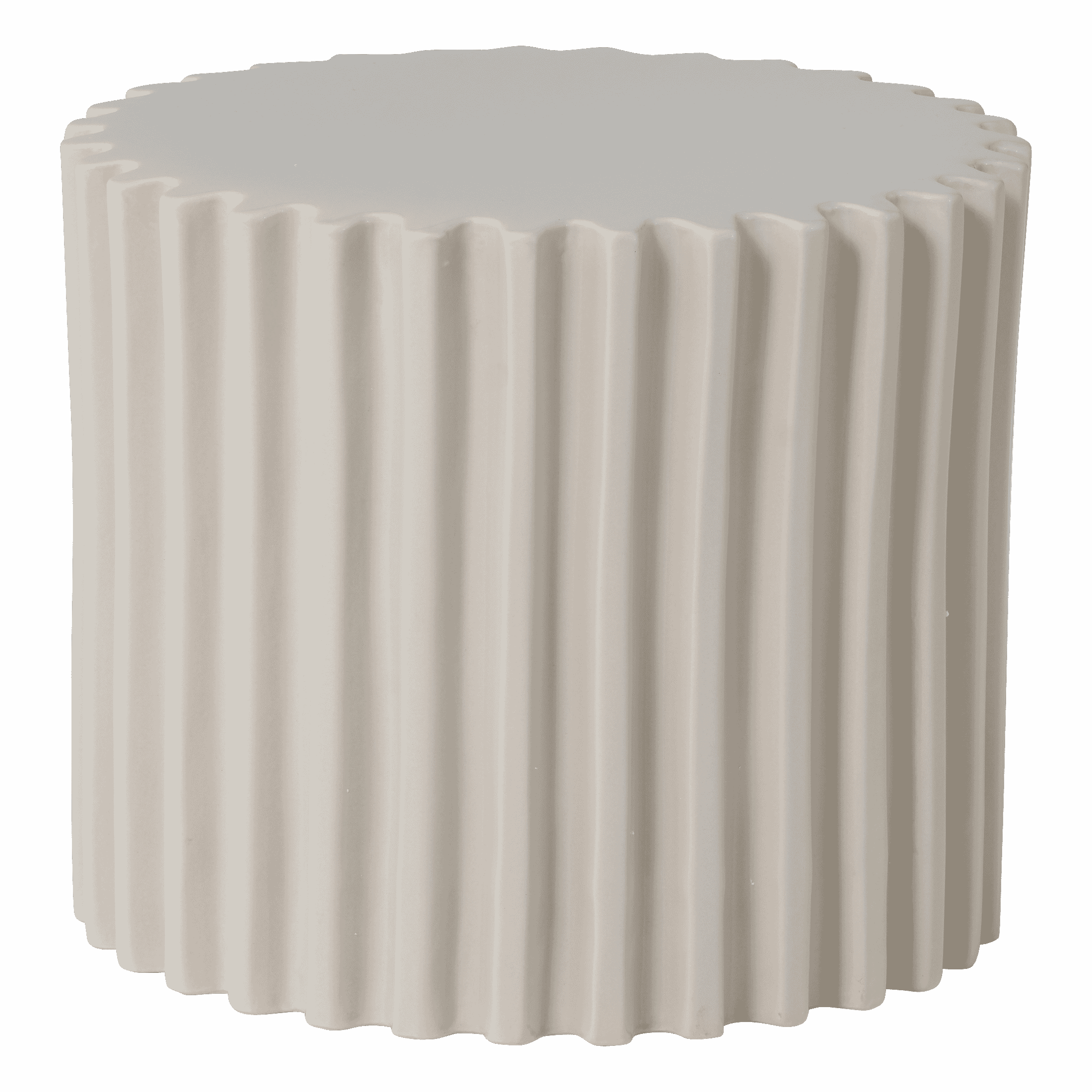 vtwonen Ronde Bijzettafel Grooves Keramiek, 40cm - Zand