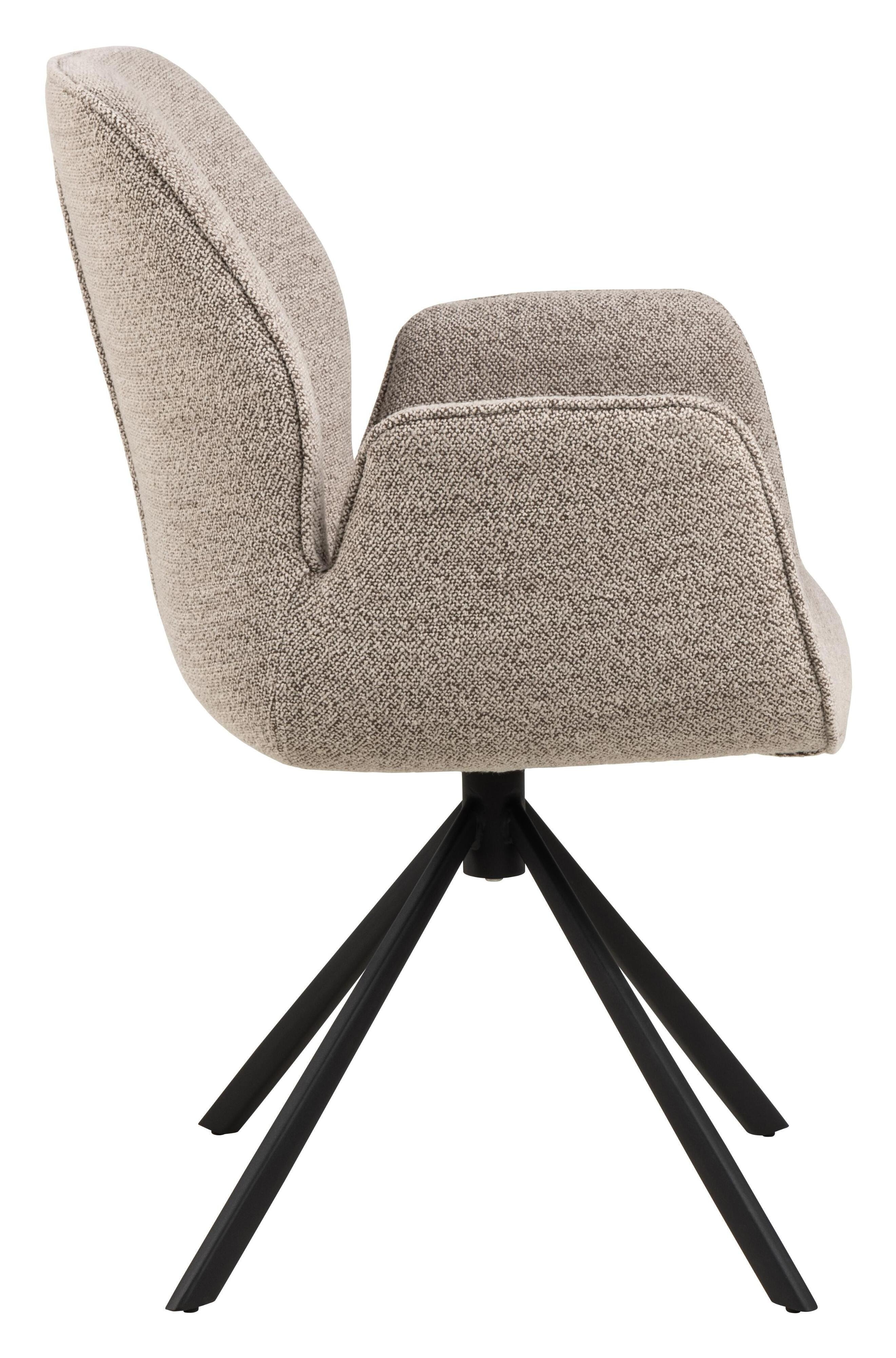 Bendt Draaibare Eetkamerstoel 'Chandler' Bouclé met armleuning, kleur Beige