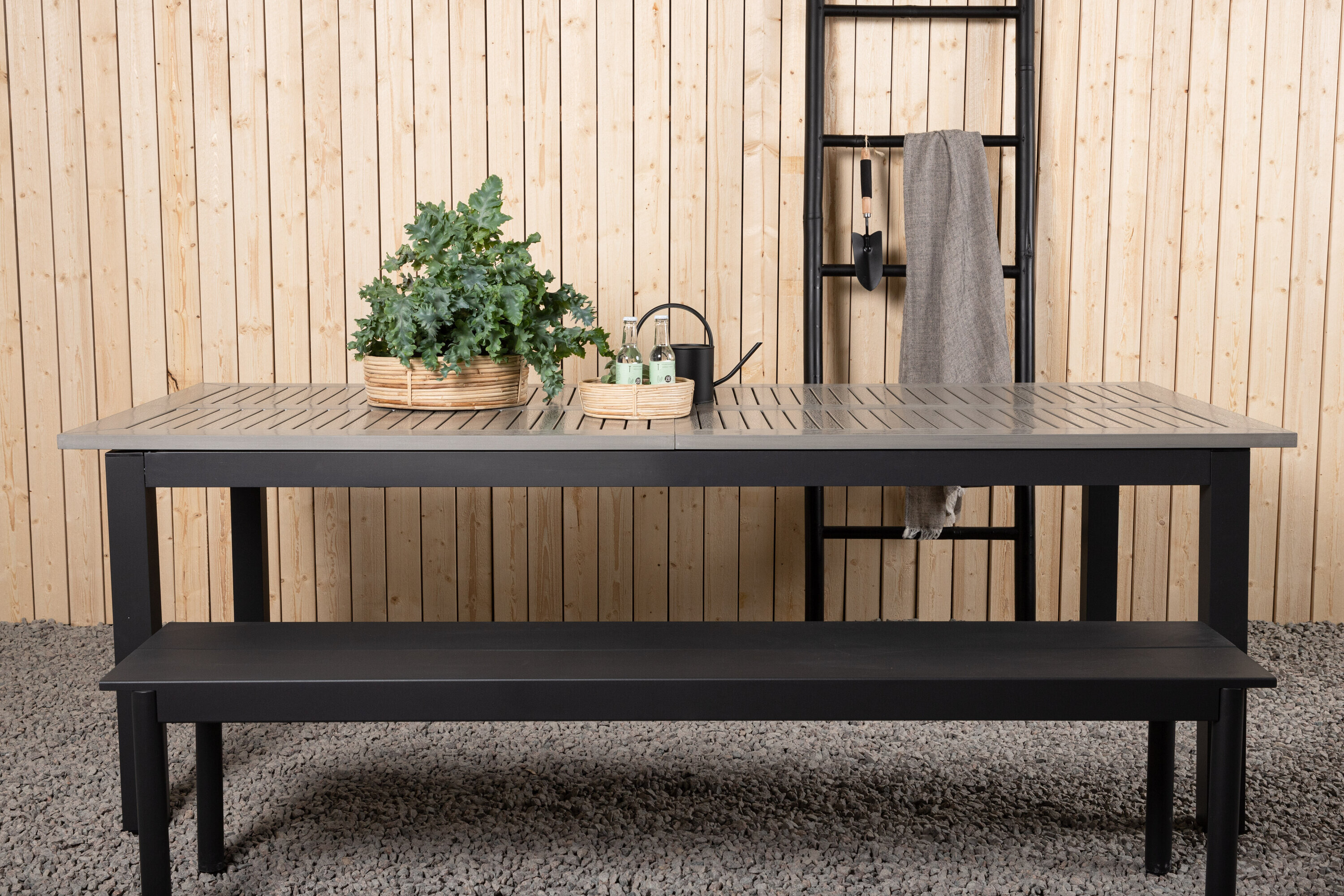 Nohr Uitschuifbare Tuintafel 'Candise' Polywood, 224/324 x 90cm, kleur Donkergrijs