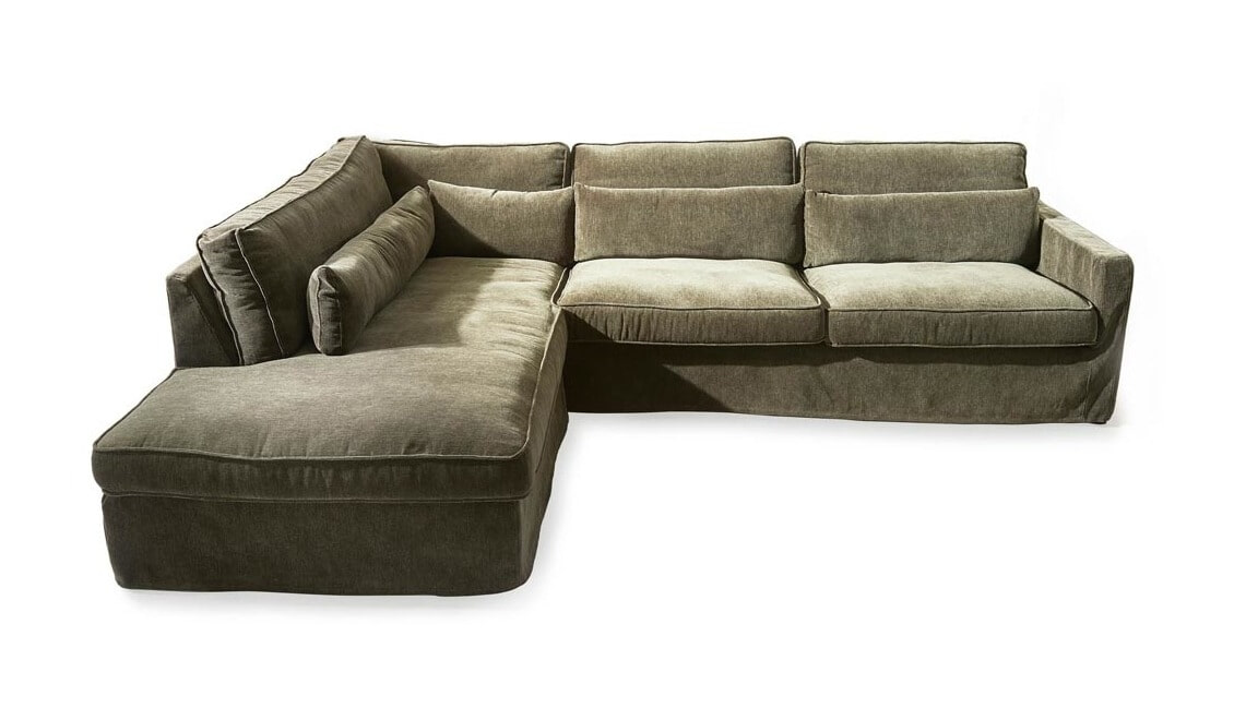 Rivièra Maison Loungebank 'Brompton Cross' Links, Velvet, kleur Shadow Rivièra Maison Loungebank 'Brompton Cross' Links, Velvet, kleur Shadow