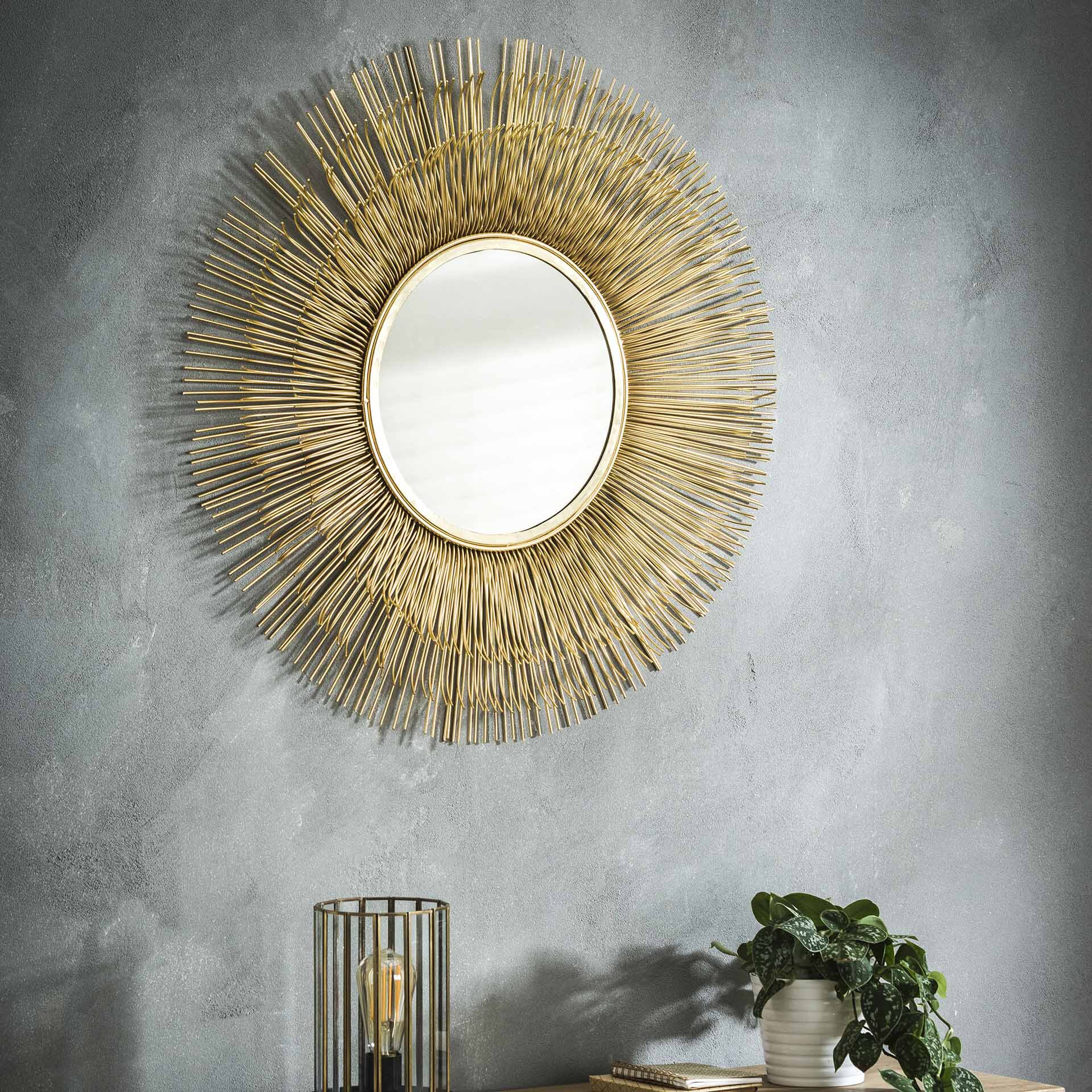 Spiegel 'Alexis' Ø80cm, kleur Goudkleurig Spiegel 'Alexis' Ø80cm, kleur Goudkleurig