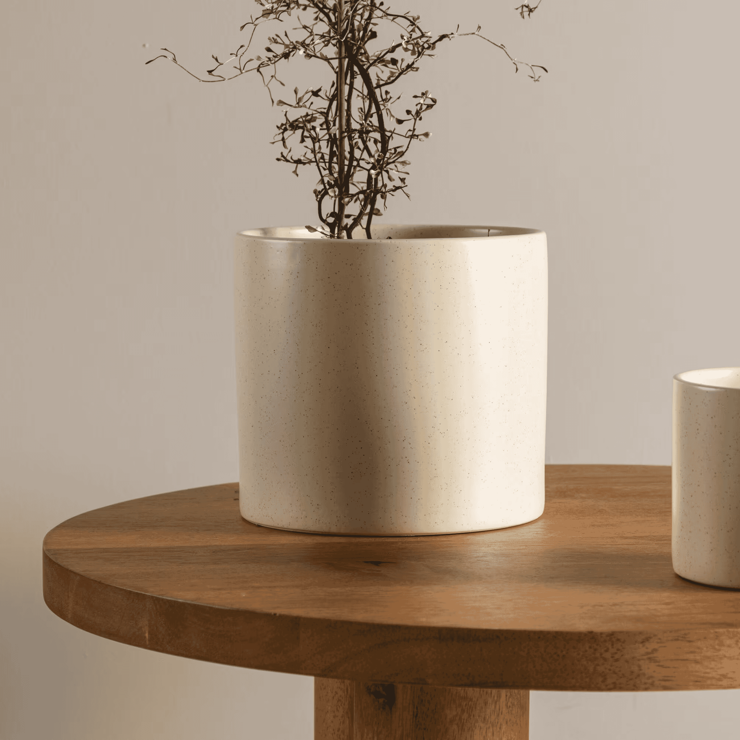 Nohr Plantenpot 'Velinda' 17cm hoog, kleur Beige/Zwart