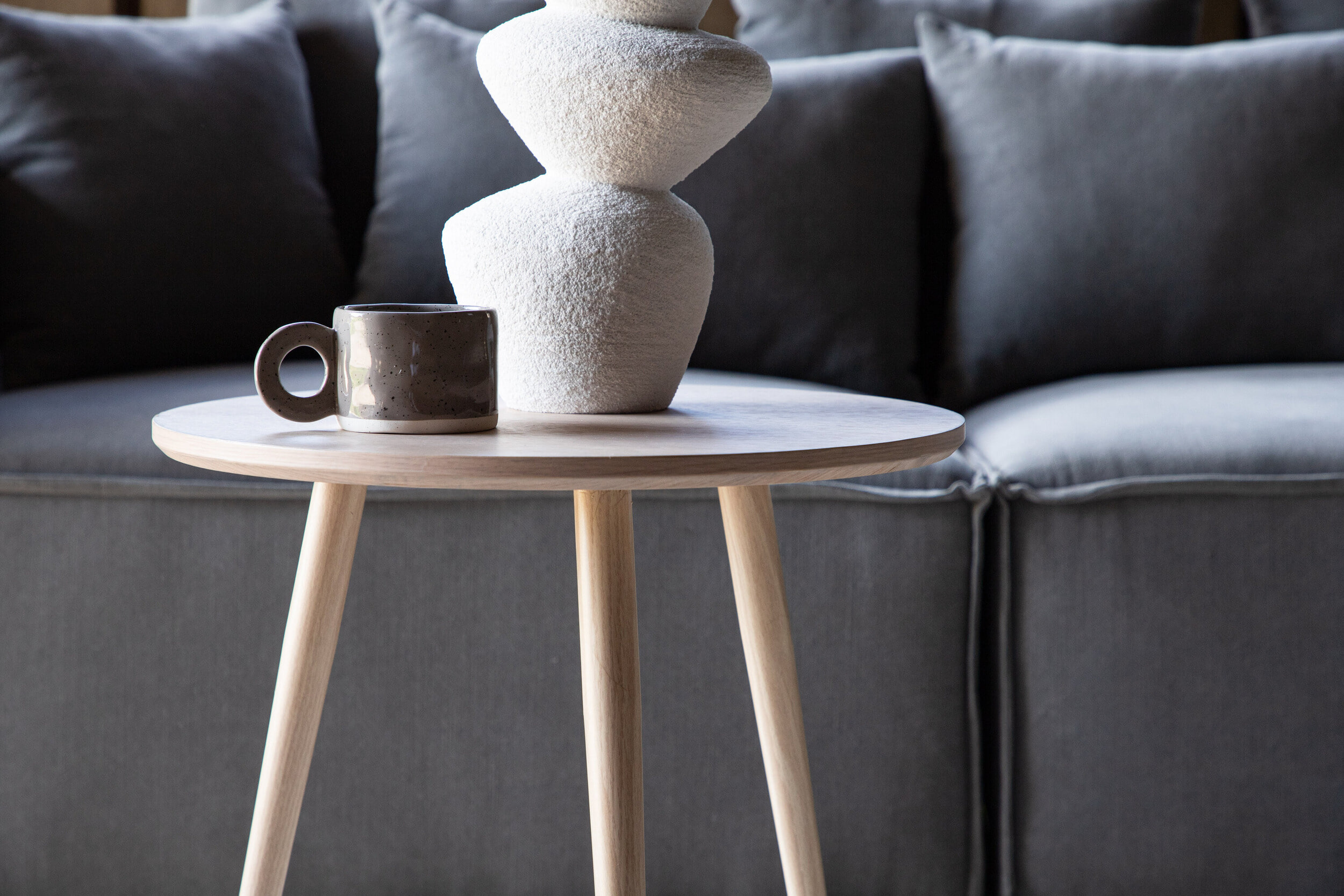 Nohr Ronde Bijzettafel 'Zakia' 48cm, kleur Whitewash