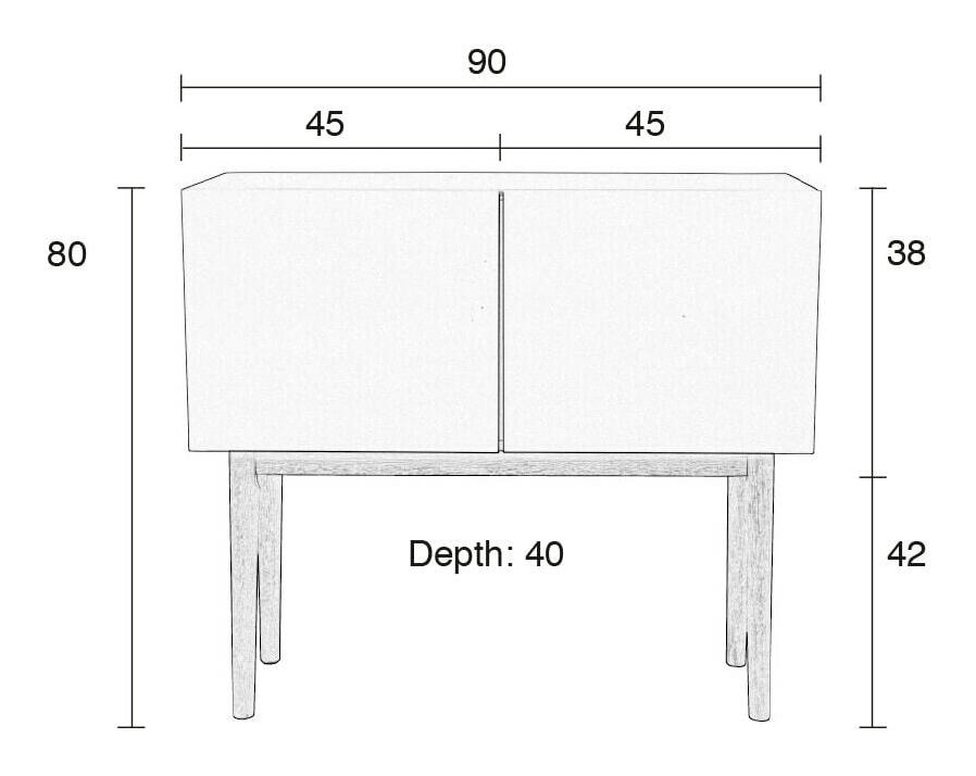 Zuiver Dressoir 'High on Wood' 90cm, kleur Glossy White