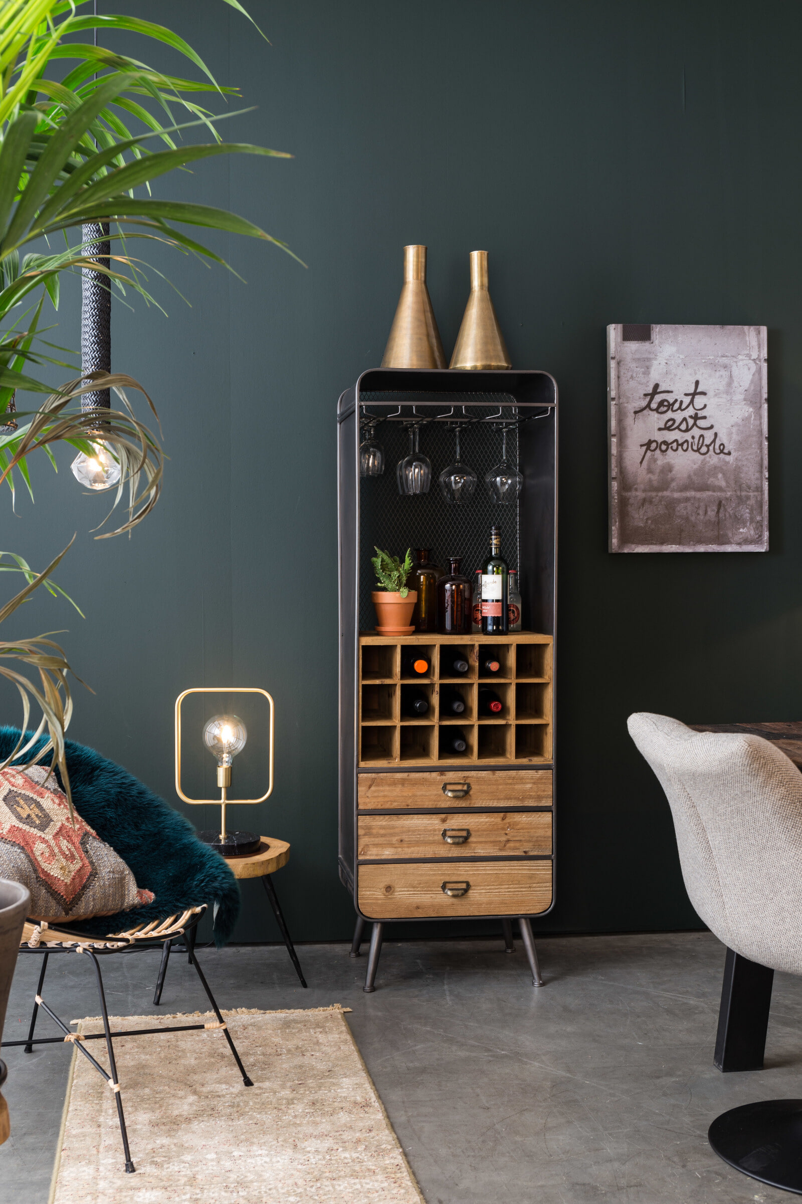 Dutchbone Wijnkast 'Vino' 170 x 56cm
