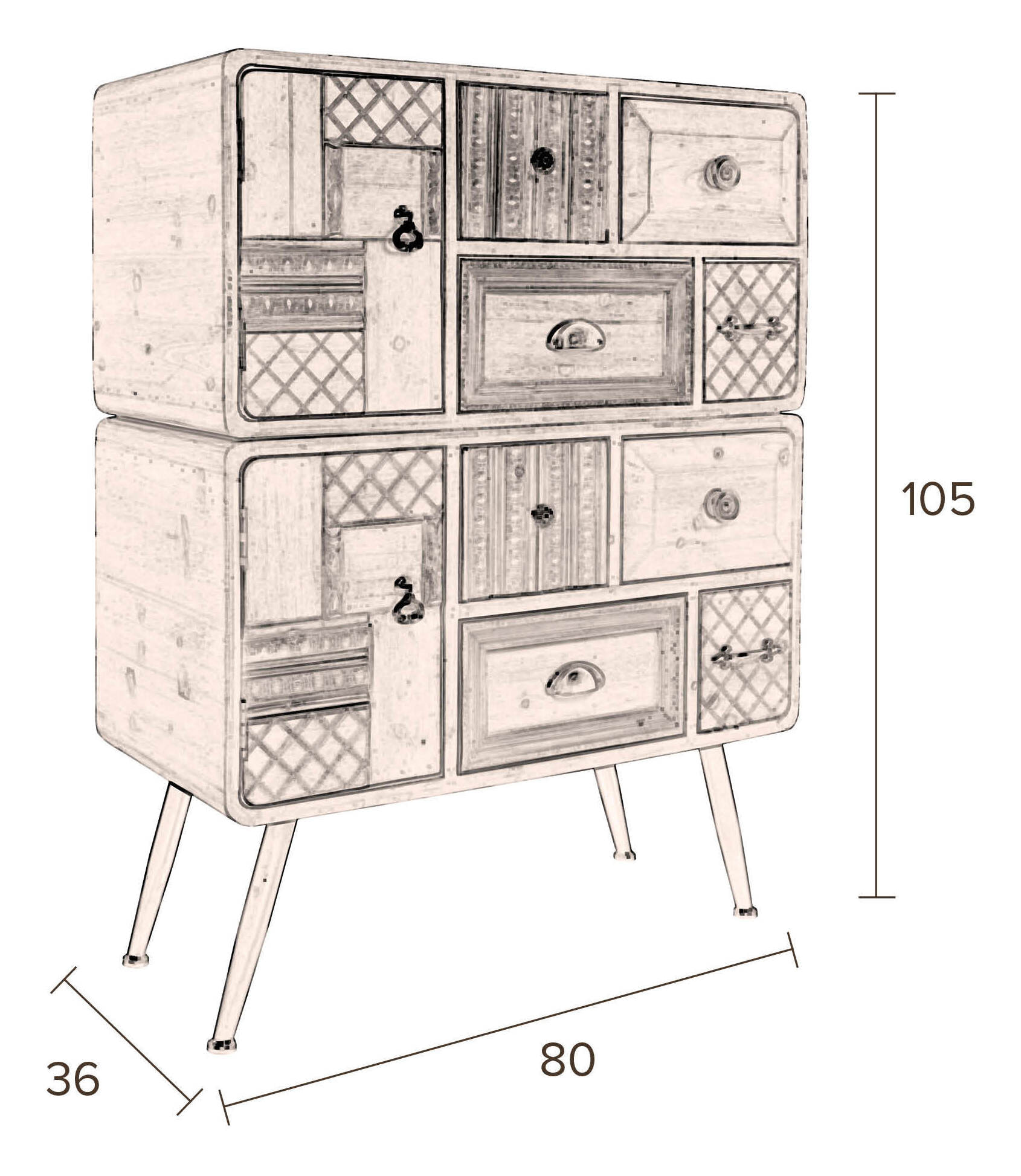 Dutchbone Opbergkast 'Jove' 105 x 80cm