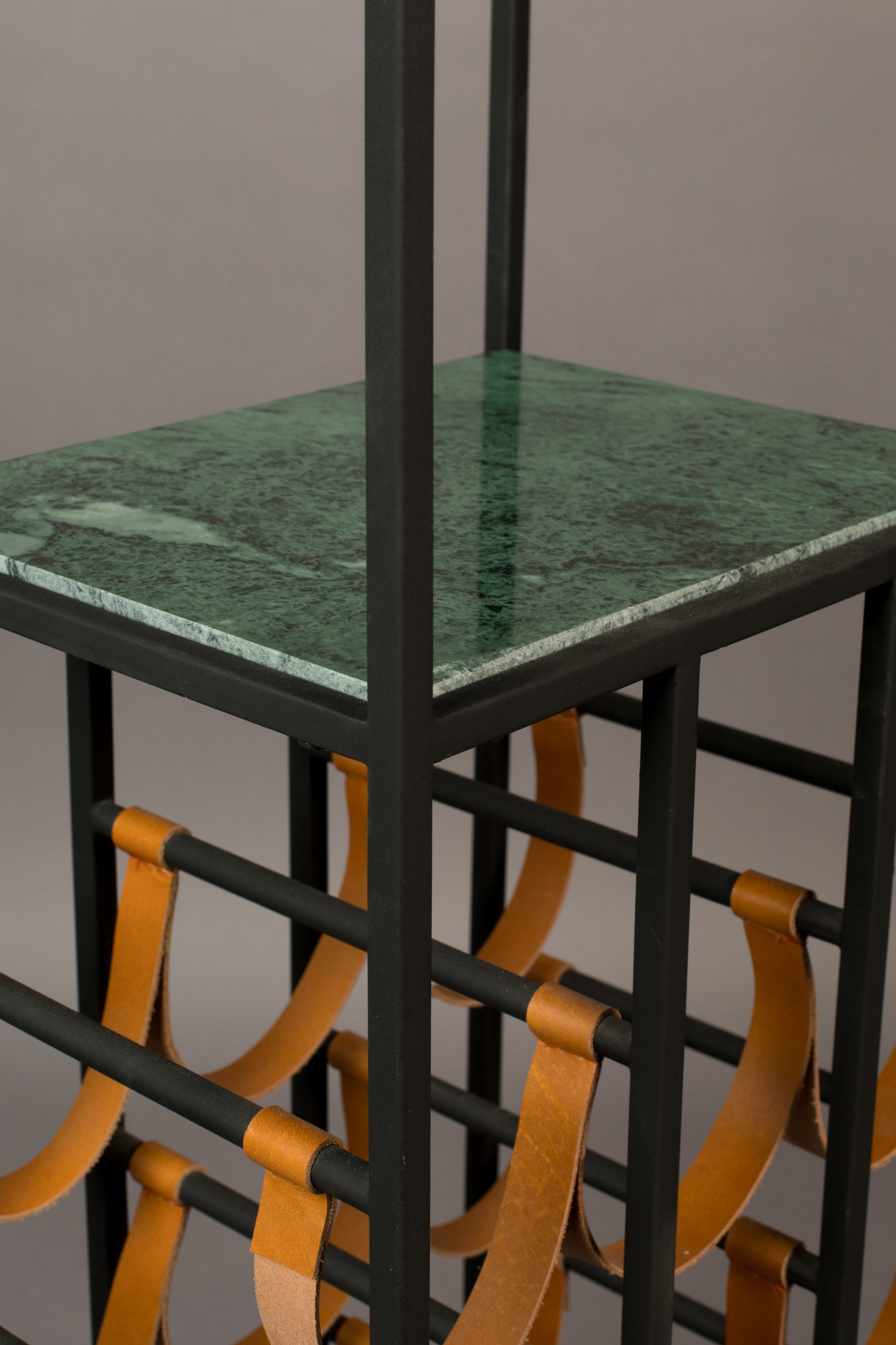 Dutchbone Wijnkast 'Mil' Groen marmer, 125.5 x 36cm