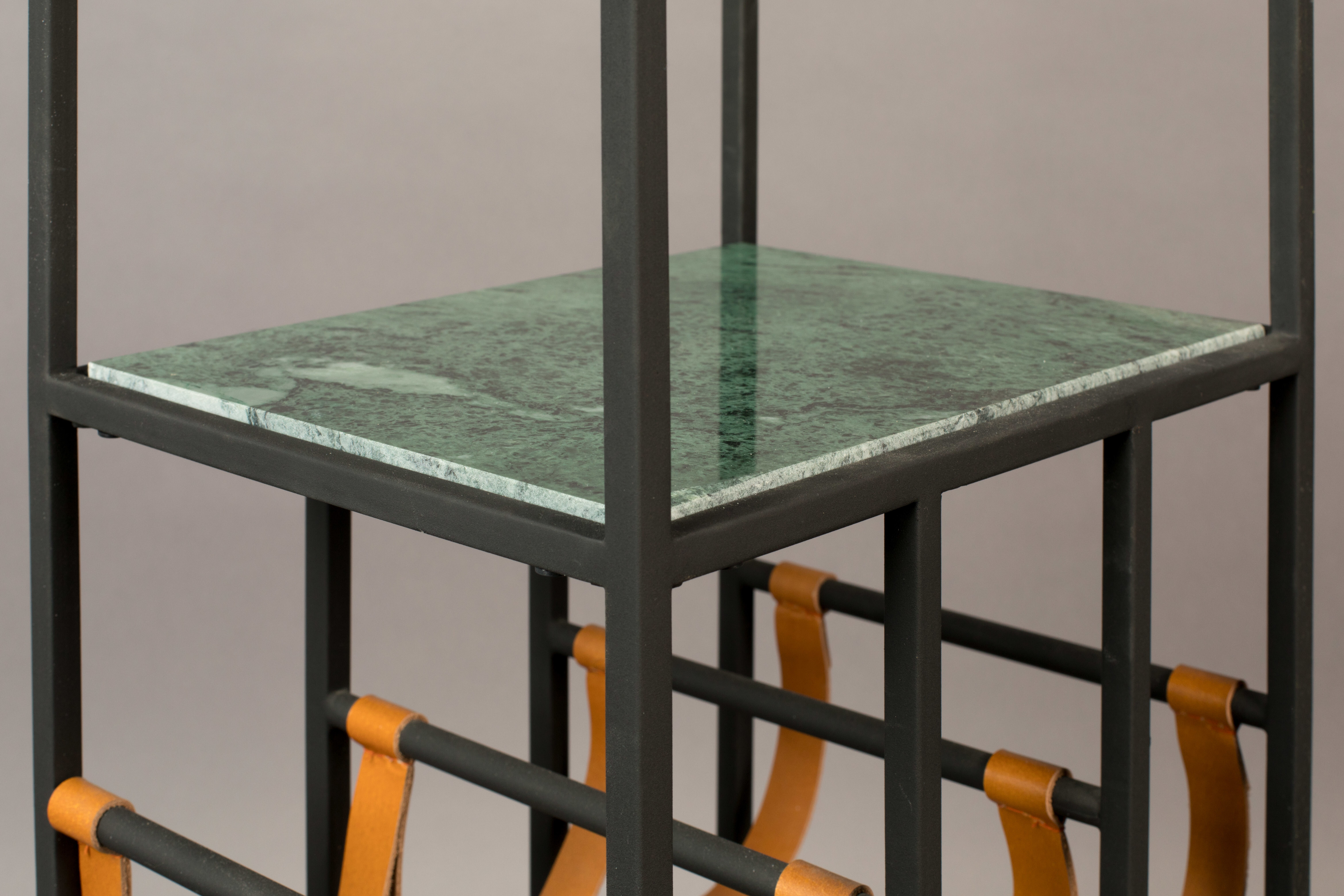 Dutchbone Wijnkast 'Mil' Groen marmer, 125.5 x 36cm