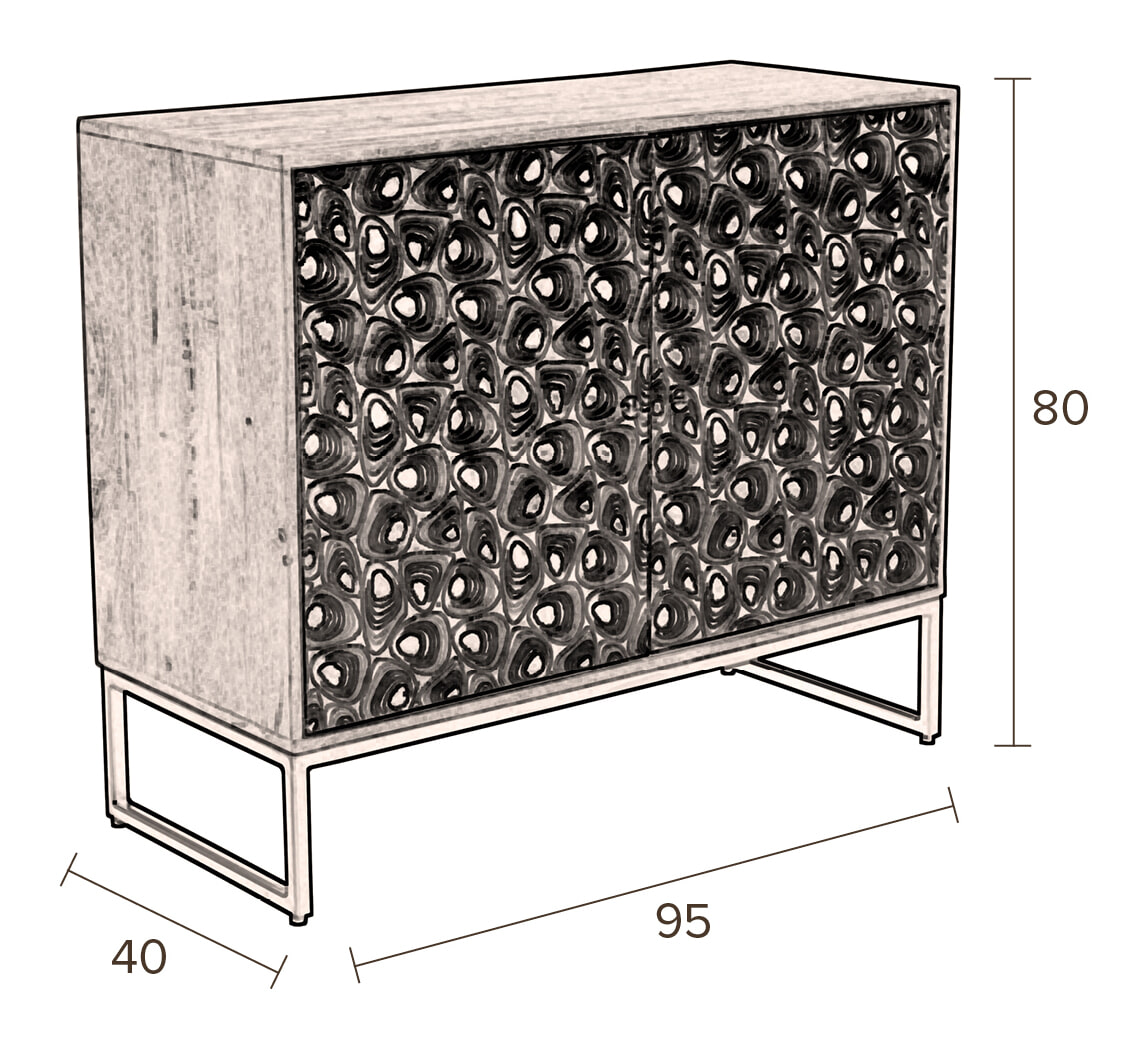 Dutchbone Opbergkast 'Meena' Mangohout, 80 x 95cm