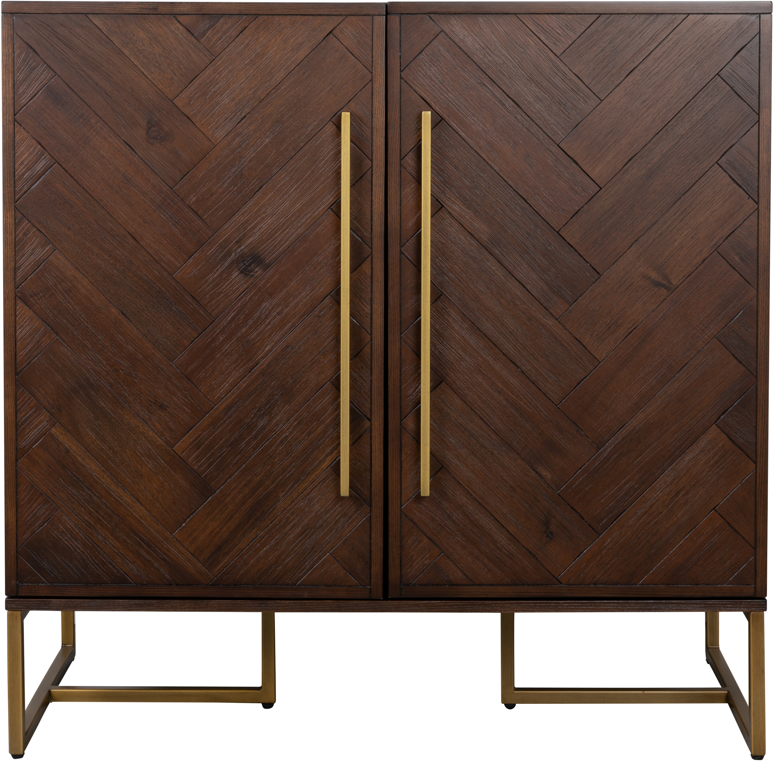 Dutchbone Wijnkast 'Class' Antique Brass, 100 x 100cm, kleur Bruin