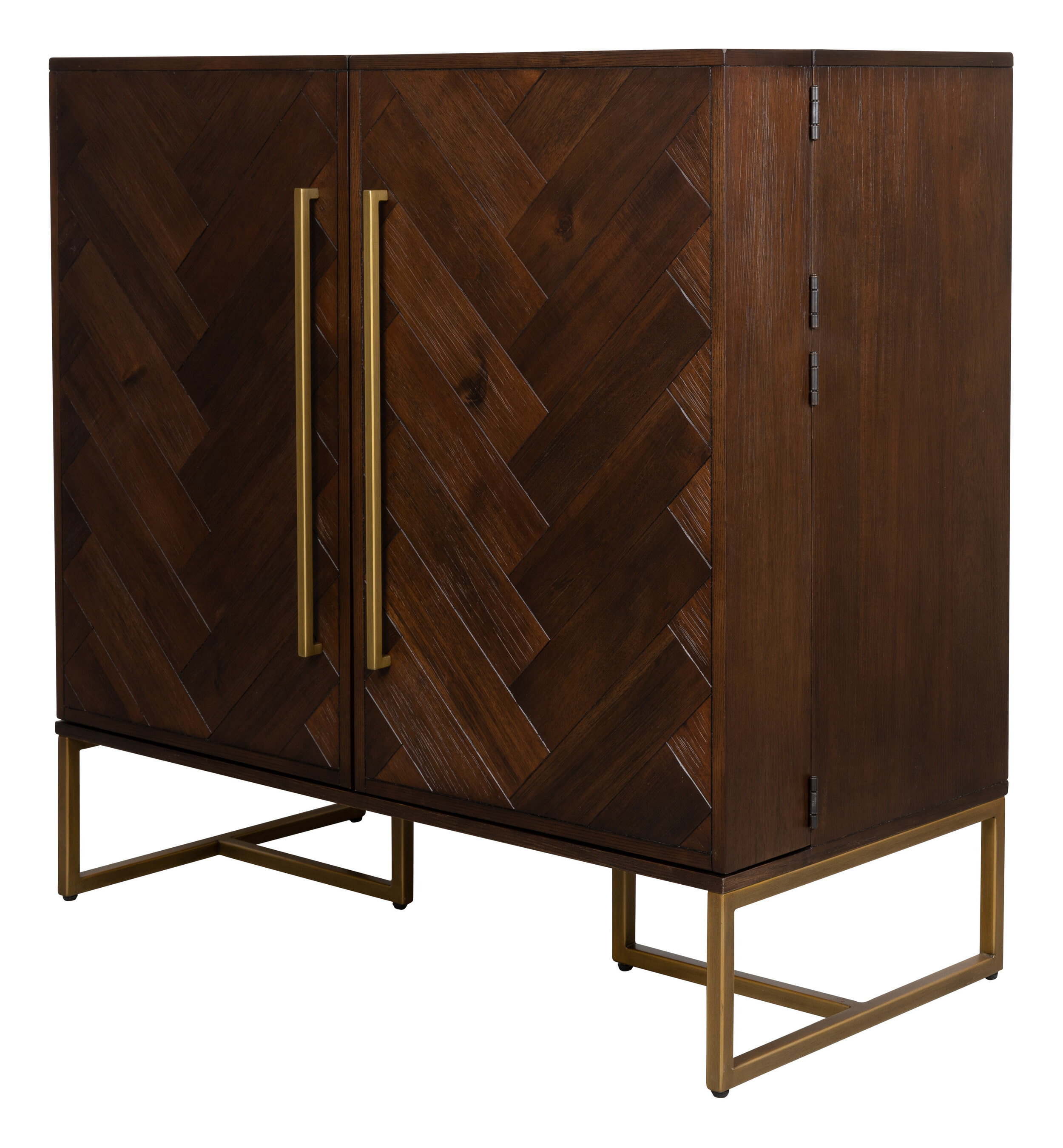 Dutchbone Wijnkast 'Class' Antique Brass, 100 x 100cm, kleur Bruin