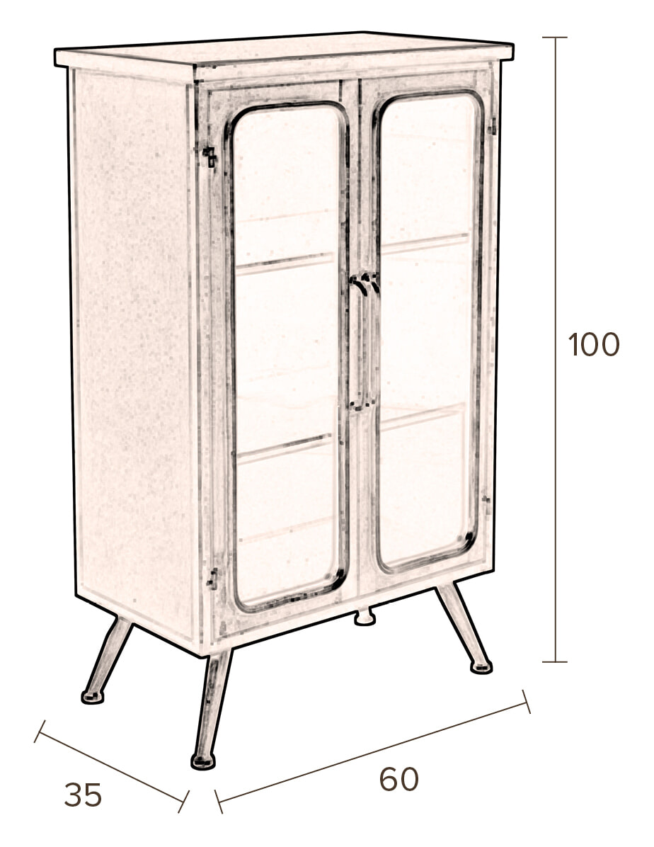 Dutchbone Opbergkast 'Denza' Vintage Finish, 100 x 60cm