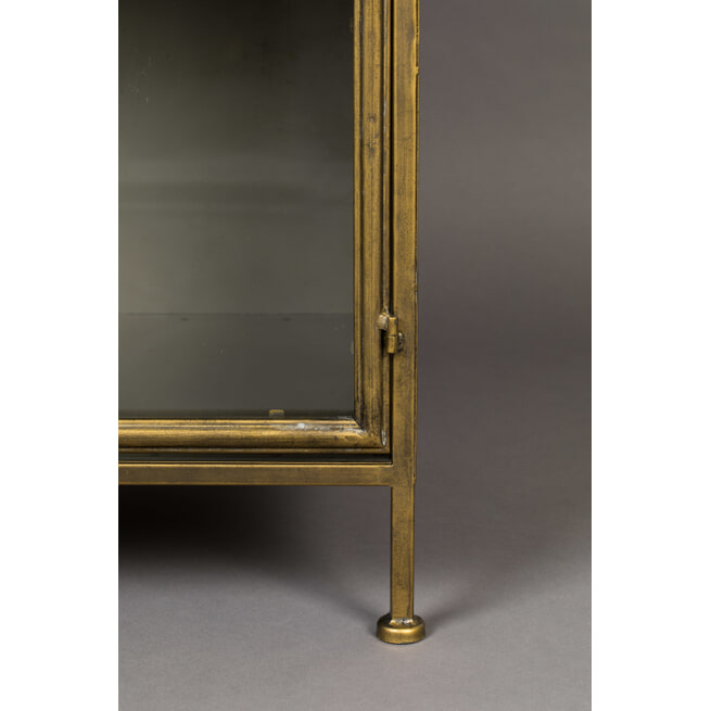 Dutchbone Vitrinekast 'Gertlush' Antique Brass, 184 x 63.5cm