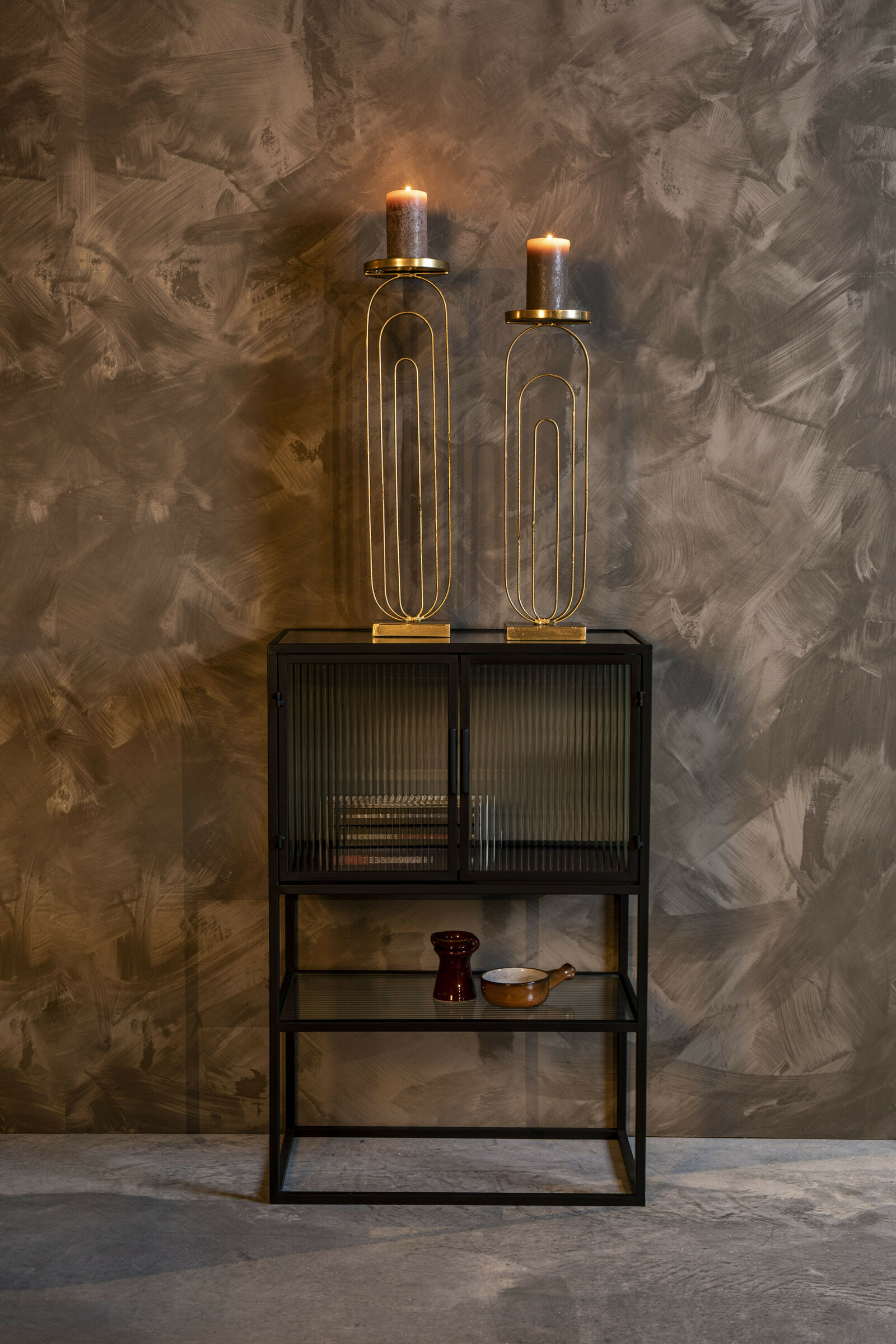 Dutchbone Opbergkast 'Boli' Glas en metaal, 90 x 60cm
