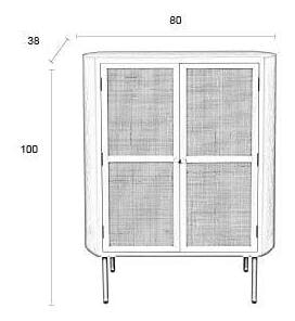 ZILT Opbergkast 'Meja' Rattan, 100 x 80cm