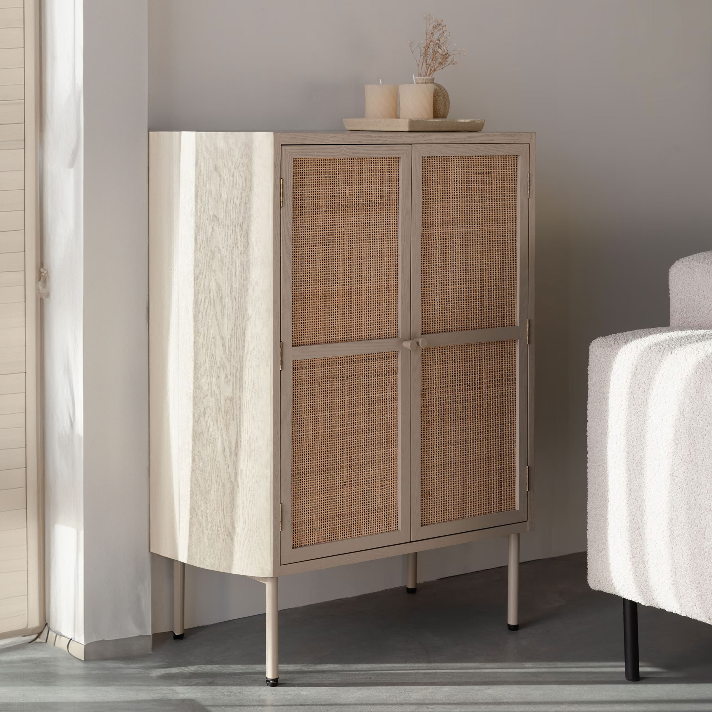 ZILT Opbergkast 'Meja' Rattan, 100 x 80cm