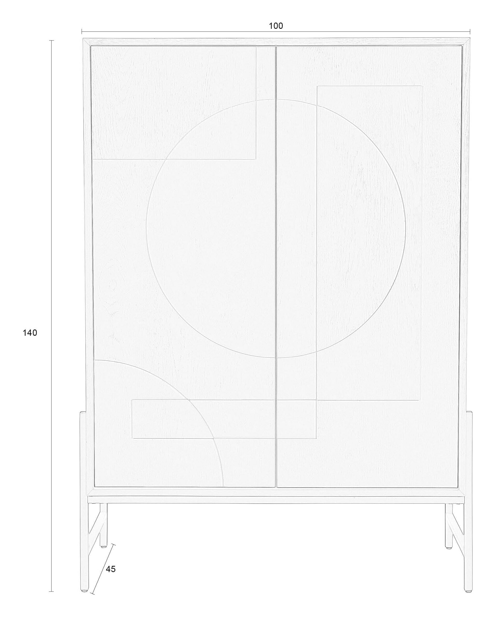 Zuiver Opbergkast 'Faces' Eikenhout, 140 x 100cm, kleur Beige