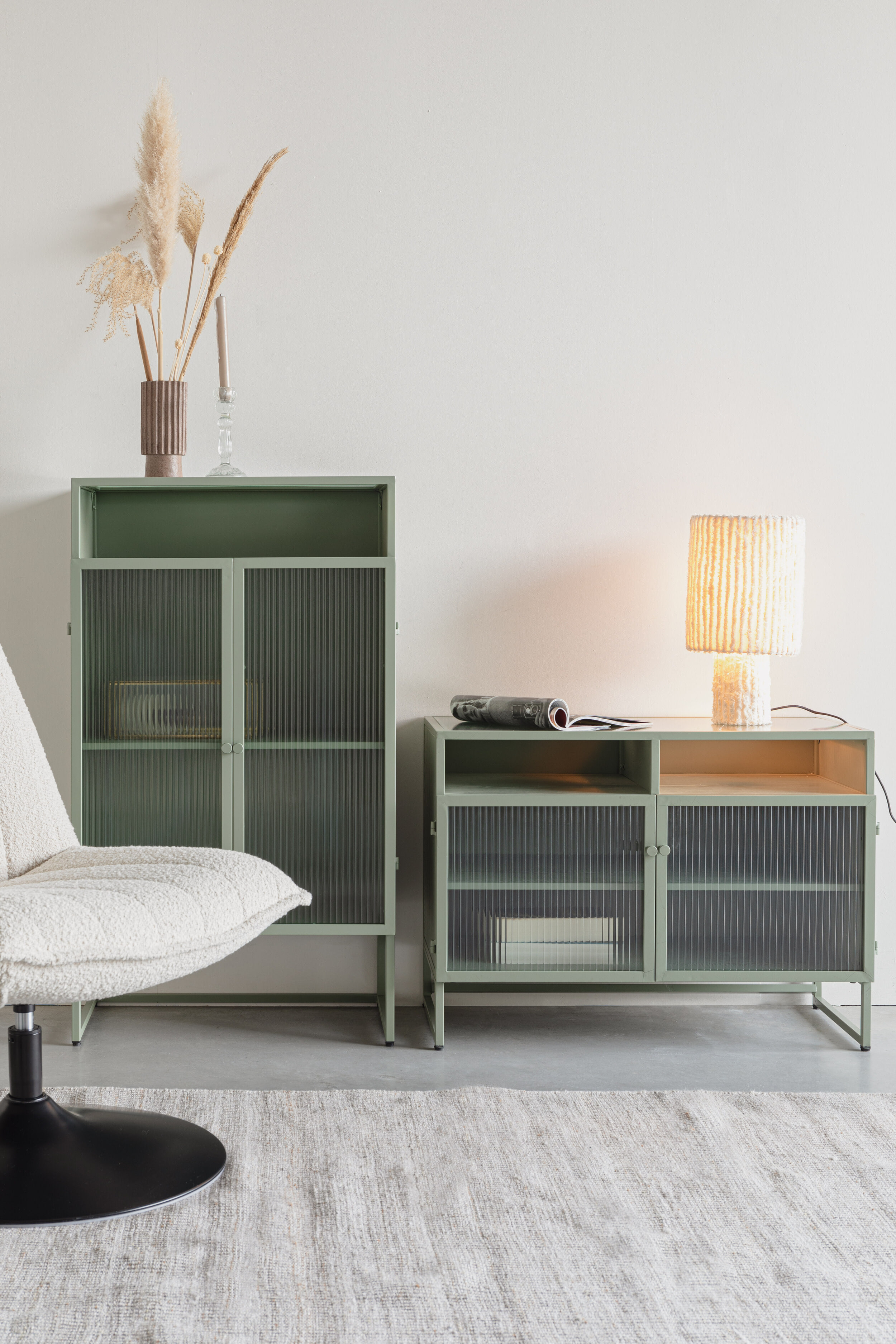 ZILT Vitrinekast 'Lislie' 105 x 60cm, kleur Groen