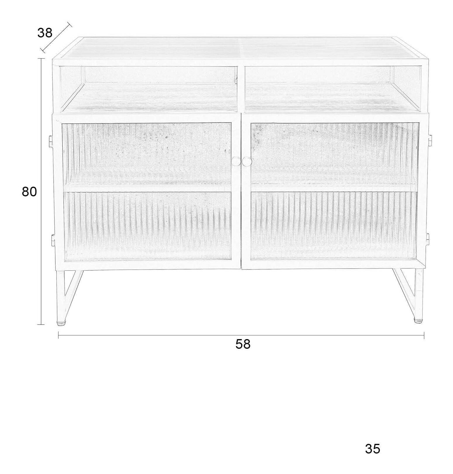 ZILT Dressoir 'Lislie' 80 x 58cm, kleur Groen
