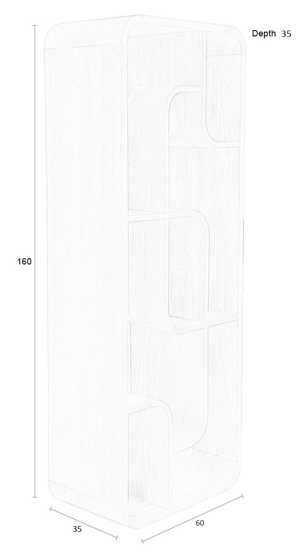 Zuiver Wandkast 'Seven' Eiken, 160 x 60cm, kleur Naturel