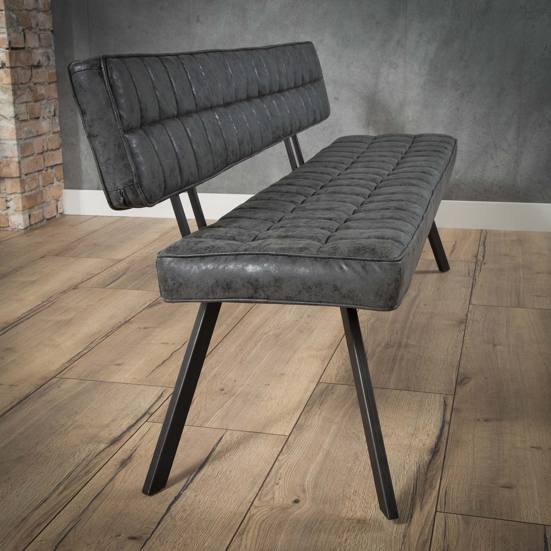 Eetkamerbank 'Ginger' 180cm, kleur Zwart