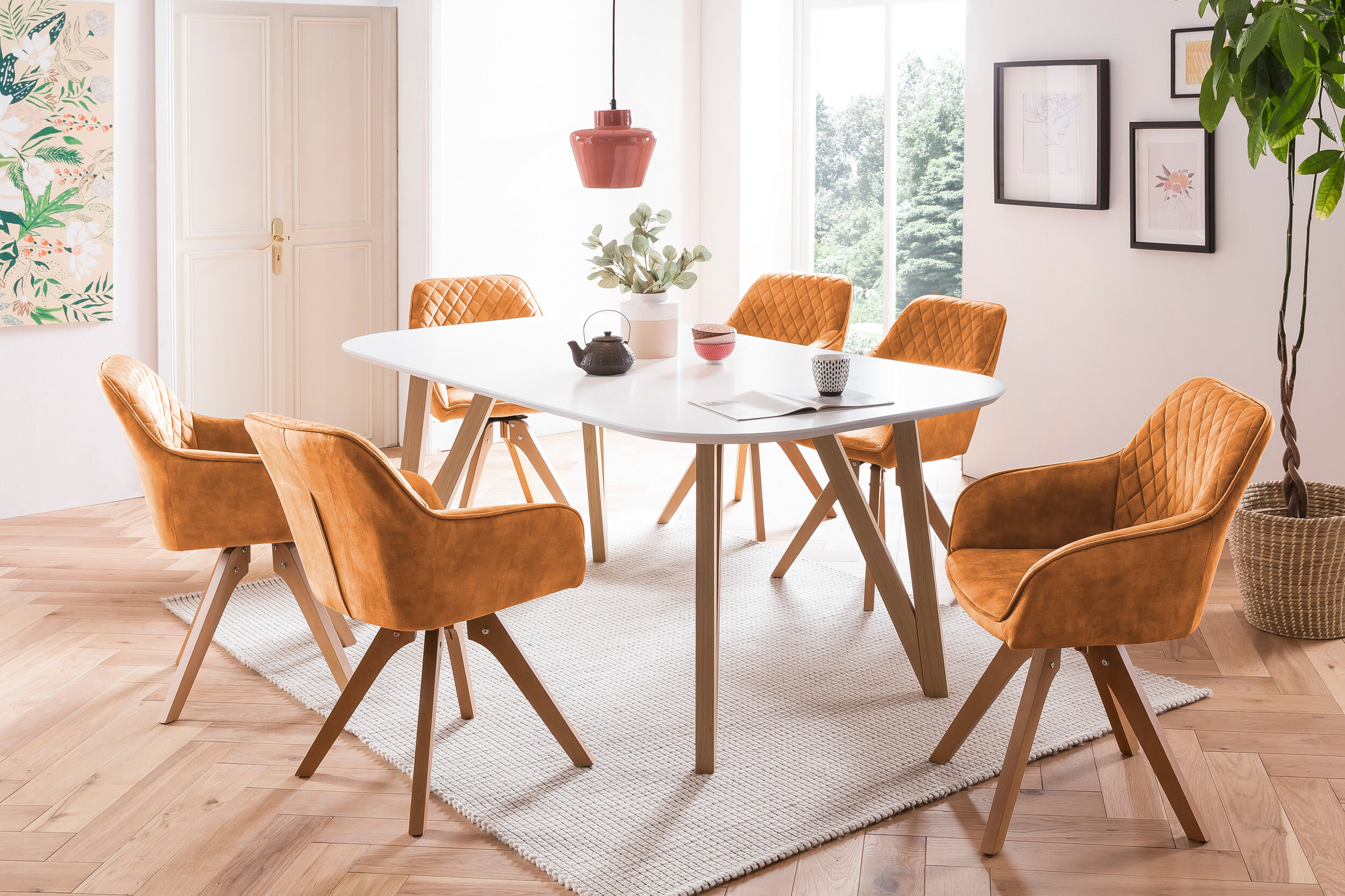 Artistiq Eetkamerstoel 'Mercur' Velvet, kleur goud