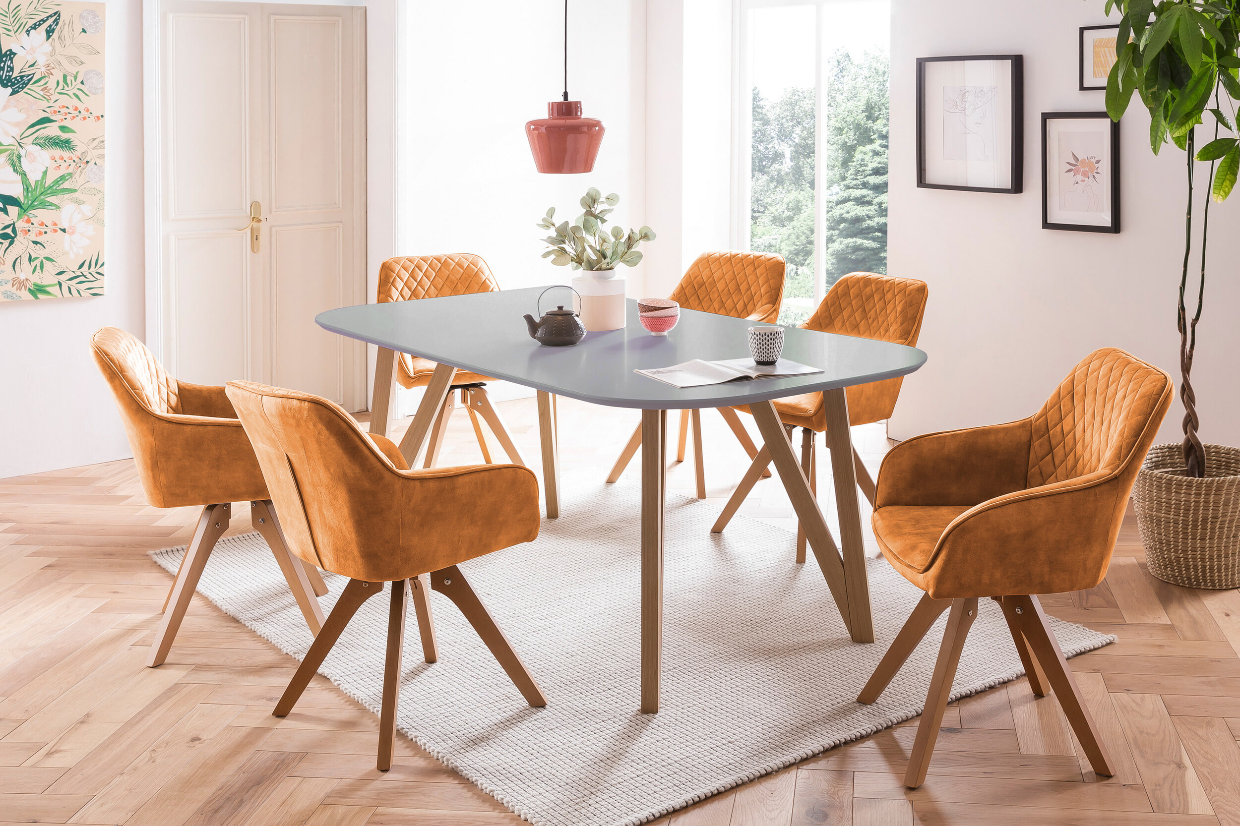 Artistiq Eetkamerstoel 'Mercur' Velvet, kleur goud