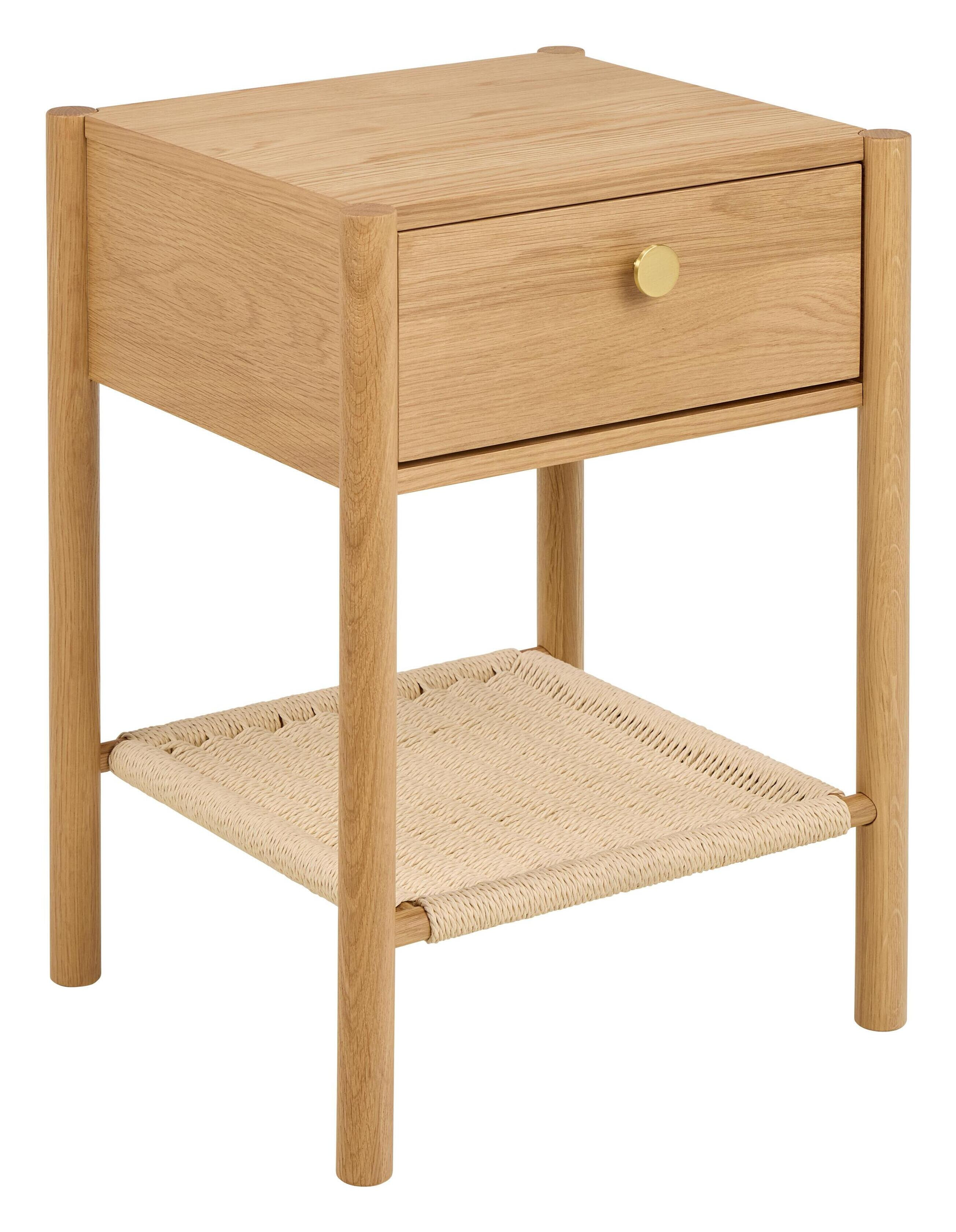 Bendt Nachtkastje Hebert Eikenfineer, Met 1 lade - Naturel