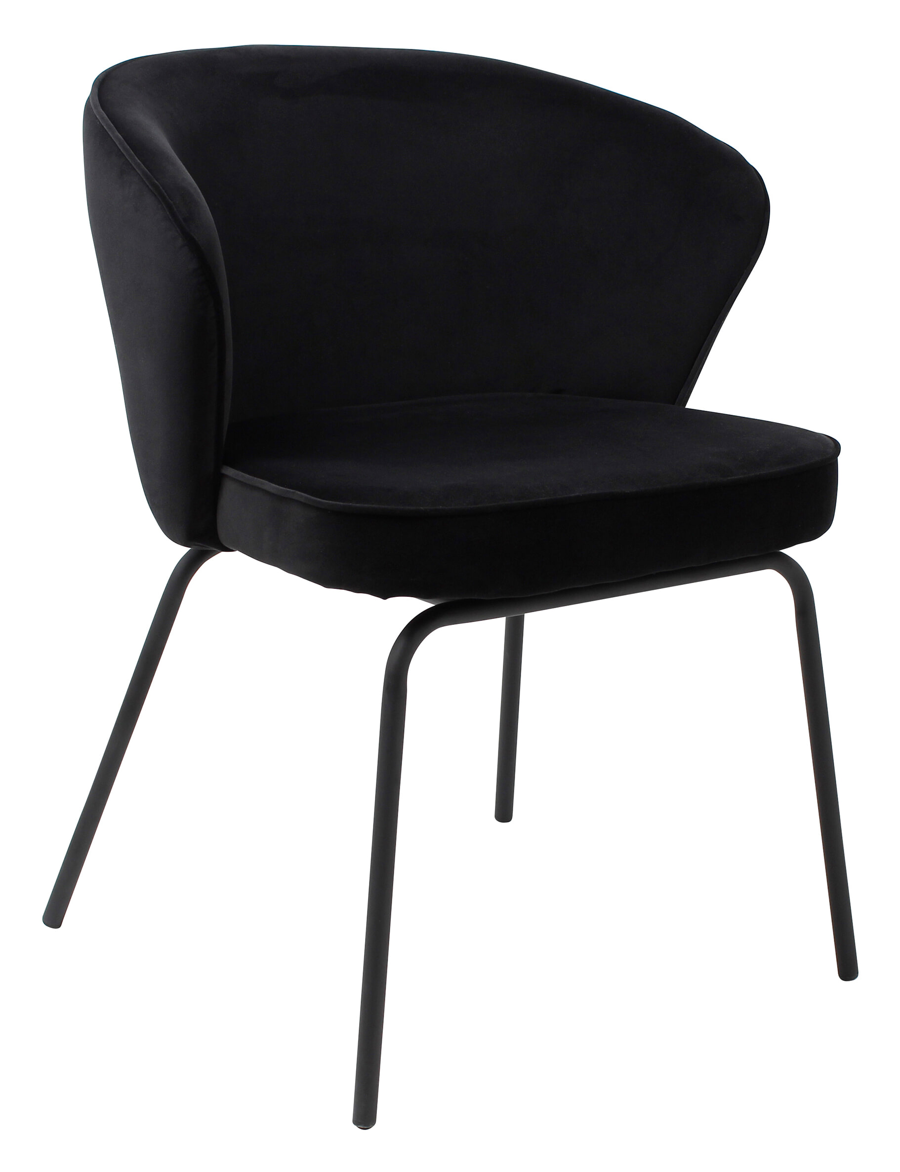 BePureHome Eetkamerstoel 'Admit' Velvet, kleur Zwart BePureHome Eetkamerstoel 'Admit' Velvet, kleur Zwart