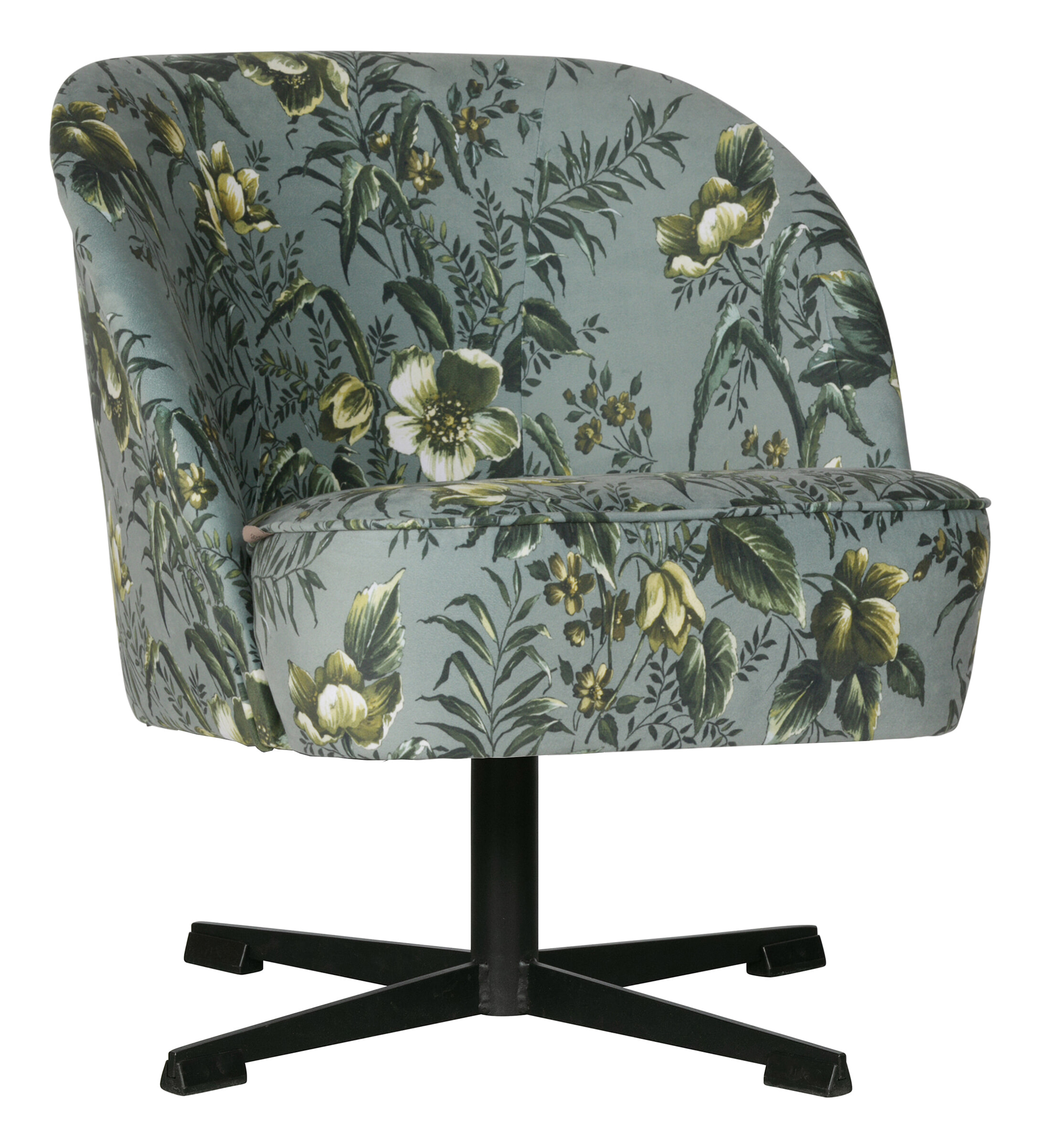 BePureHome Draaifauteuil 'Vogue' Velvet, kleur Poppy Grijs BePureHome Draaifauteuil 'Vogue' Velvet, kleur Poppy Grijs