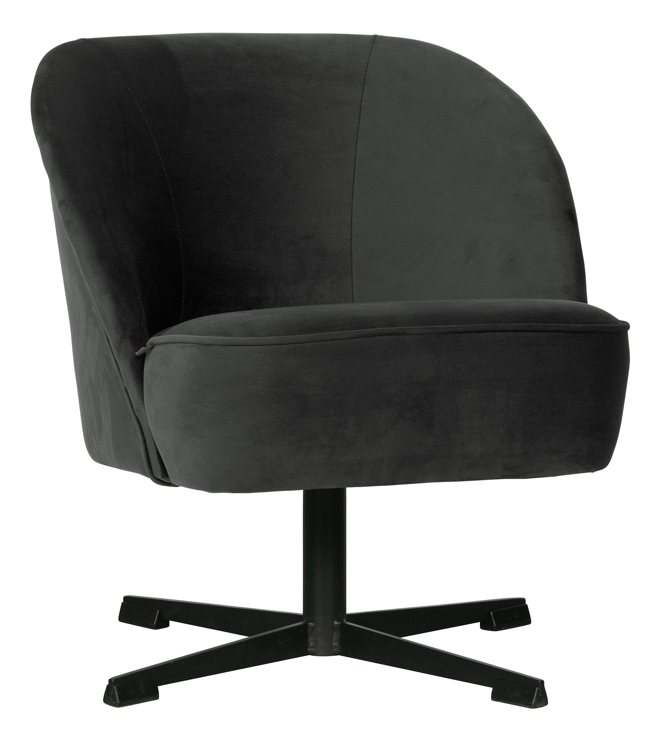 BePureHome Draaifauteuil 'Vogue' Velvet, kleur Zwart BePureHome Draaifauteuil 'Vogue' Velvet, kleur Zwart