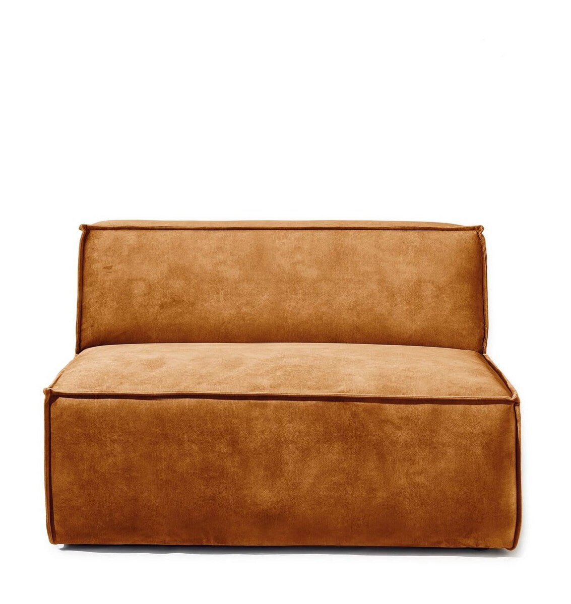 Rivièra Maison Modulaire Bank 'The Jagger' Center 125cm, Velvet, kleur Cognac Rivièra Maison Modulaire Bank 'The Jagger' Center 125cm, Velvet, kleur Cognac